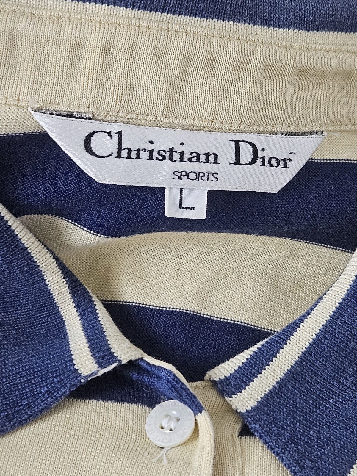 Christian Dior Monsieur Vintage Christian Dior Sports polo stripe shirt Size US L / EU 52-54 / 3 - 4 Thumbnail