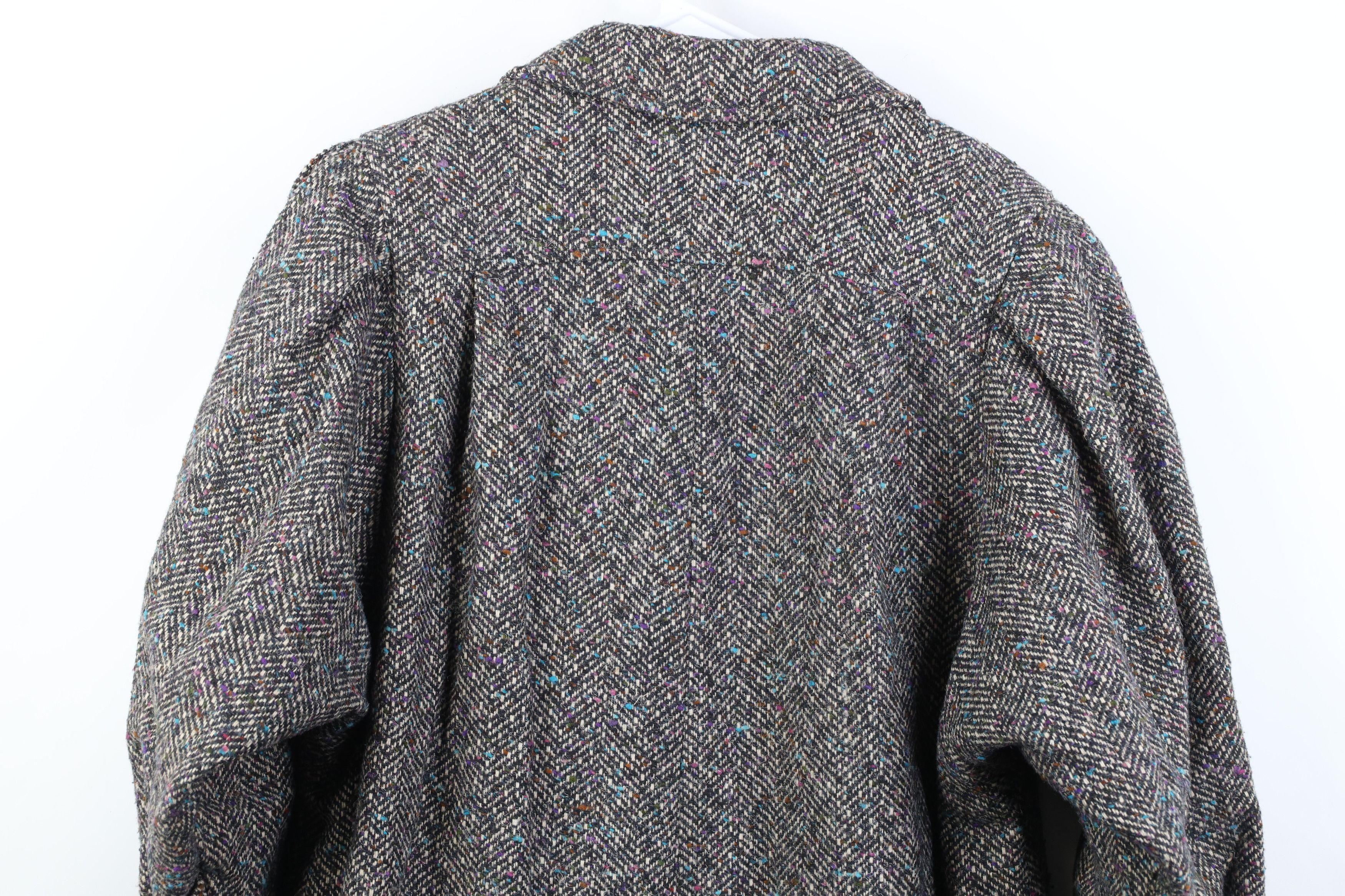 Vintage Vintage 80s 90s Streetwear Wool Tweed Overcoat Jacket USA Size XXL / US 16-18 / IT 52-54 - 14 Thumbnail