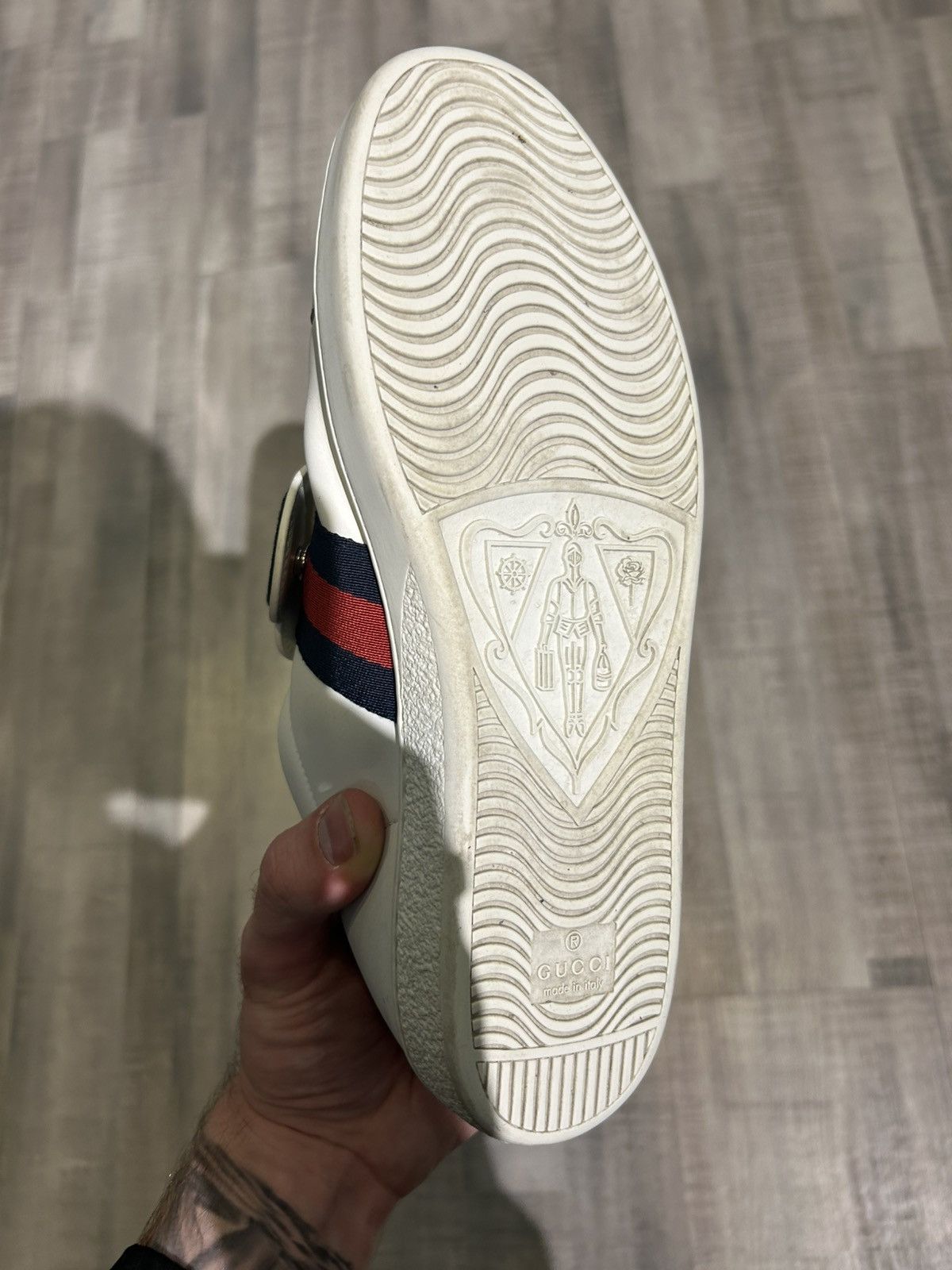 Gucci Gucci Ace "Blind For Love" Flatbottom Sneaker Size US 5 / EU 37 - 7 Thumbnail
