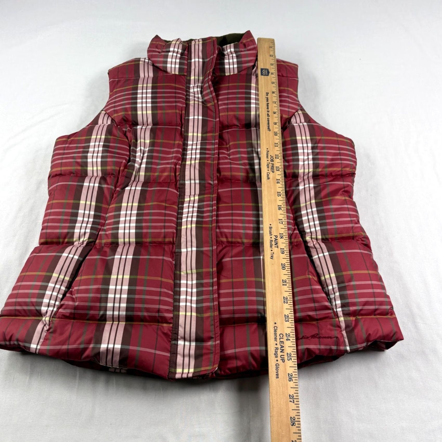 Eddie Bauer Eddie Bauer Vest Womens Large Red Plaid Goose Down Puffer Jacket Full Zip Vest Ladies Red Plaid Down Puffer Zip Jacket Size L / US 10 / IT 46 - 7 Thumbnail