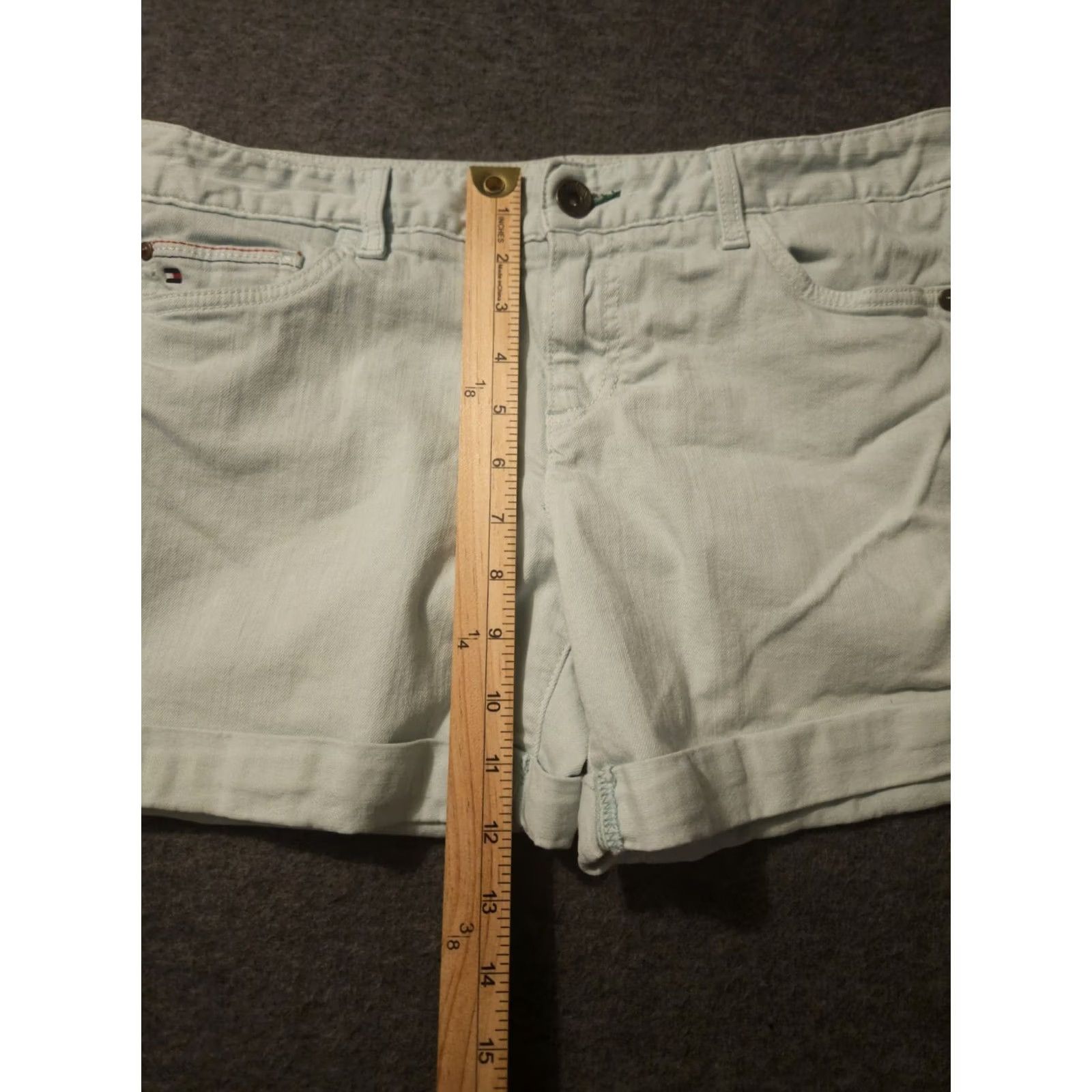 Tommy Hilfiger Tommy Hilfiger Denim Shorts Women's Mint 8 Cuffed Stretch 5-Pocket Casual Preppy Size 30" / US 8 / IT 44 - 5 Thumbnail