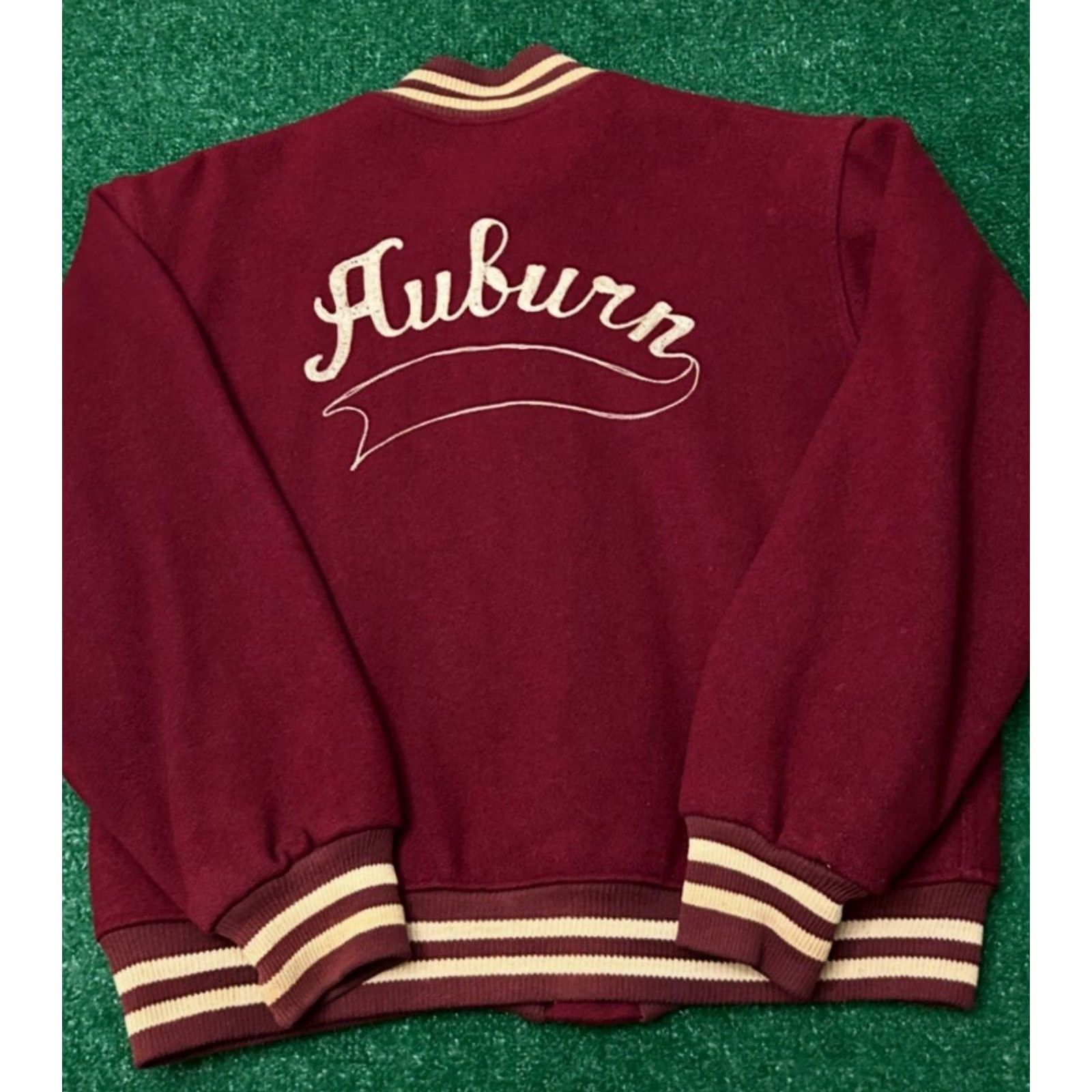 Vintage VINTAGE Auburn University VTG Chain Stitch Varsity Jacket Wool Size L Red Mens Size US L / EU 52-54 / 3 - 7 Thumbnail