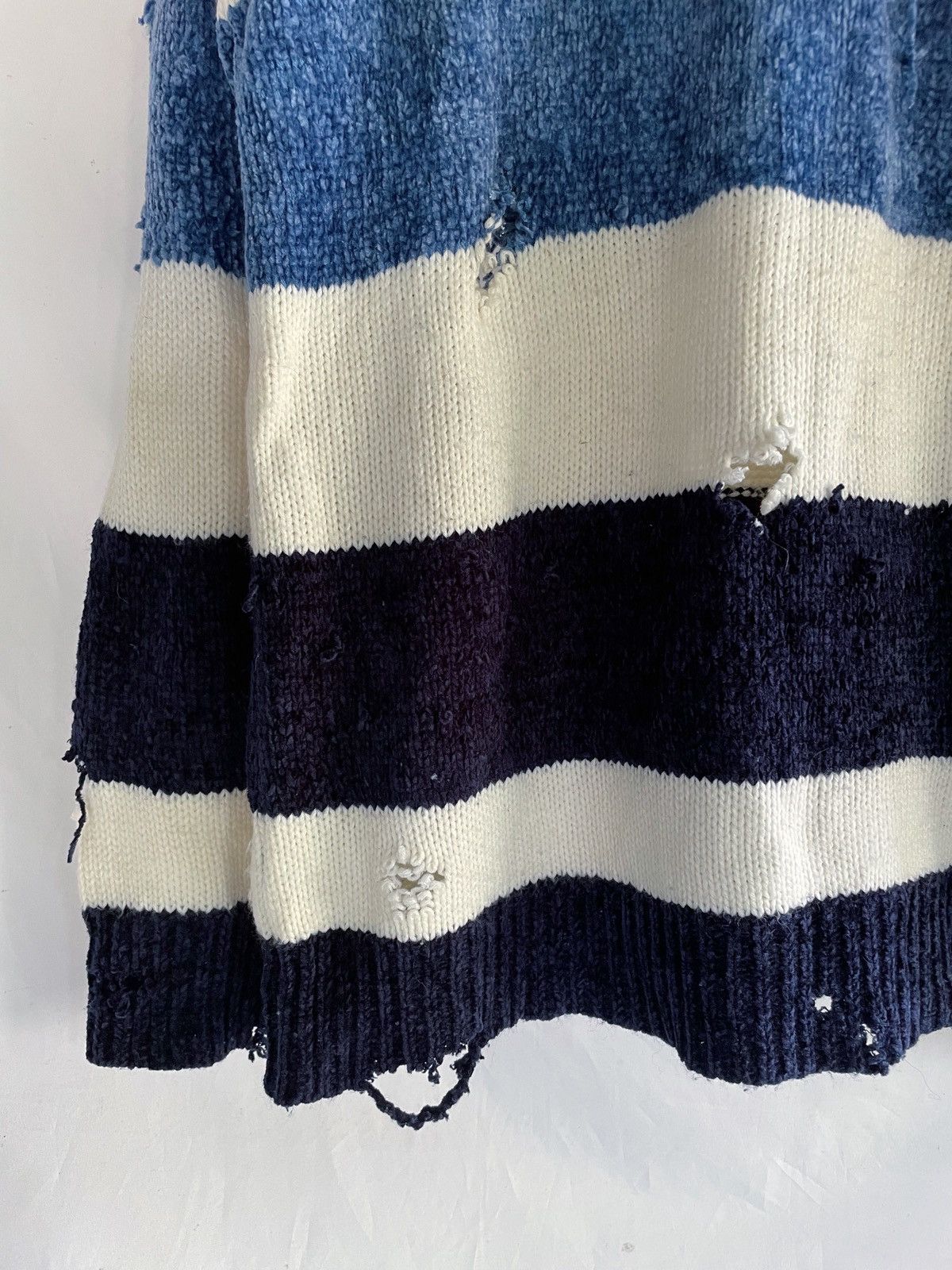 14th Addiction AVAIL JAPANESE BRAND GRUNGE DISTRESSED STRIPED KNIT Size US M / EU 48-50 / 2 - 6 Thumbnail
