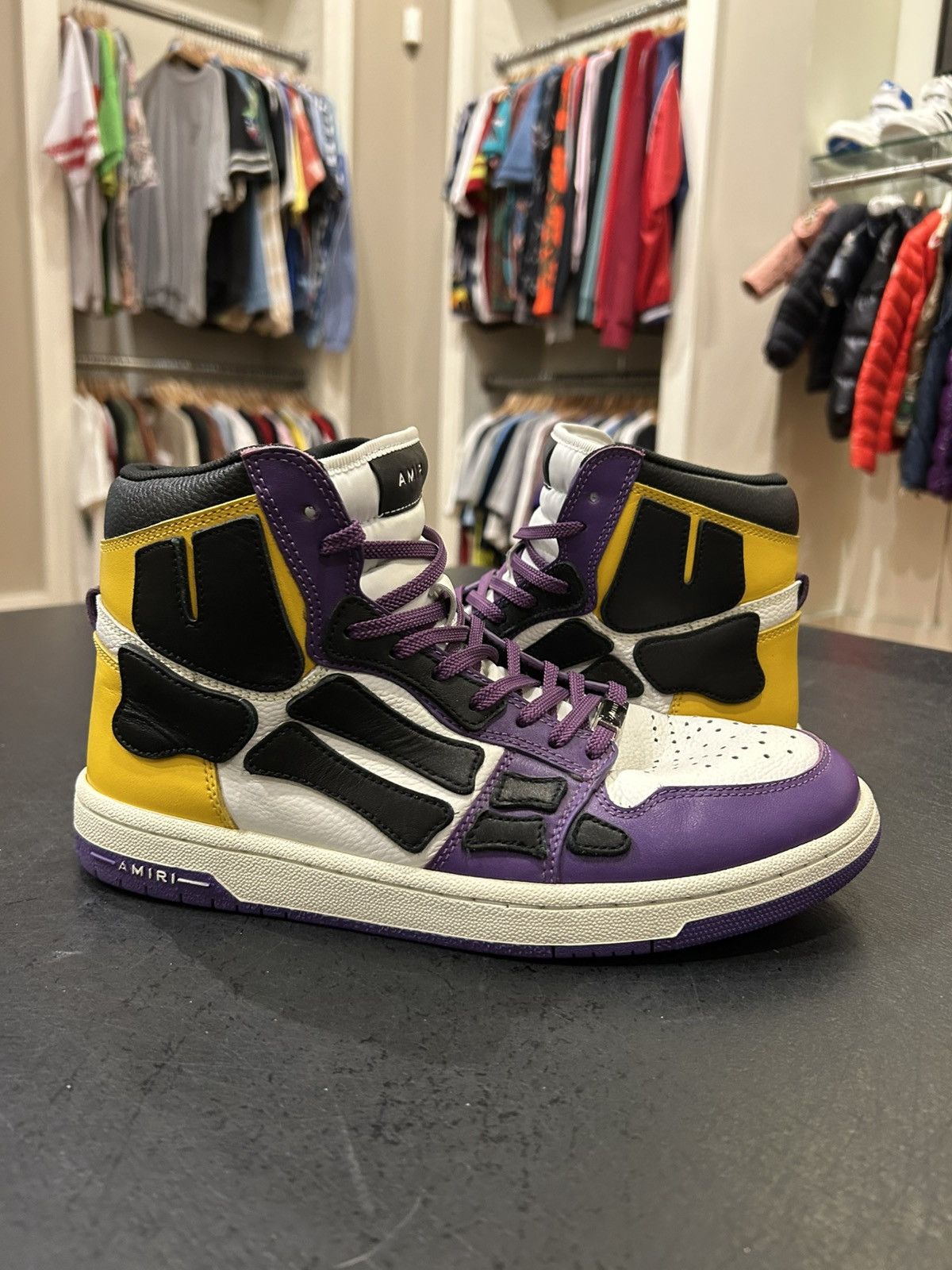 Amiri Amiri Bone High - Purple/Yellow Size US 9 / EU 42 - 1 Thumbnail