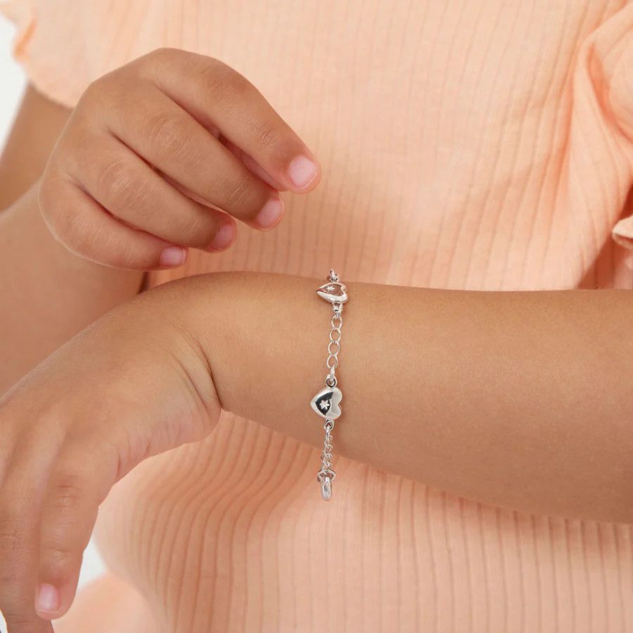 Other 5" Heart Charm Baby / Toddler Bracelet - Sterling Silver Size ONE SIZE - 3 Thumbnail