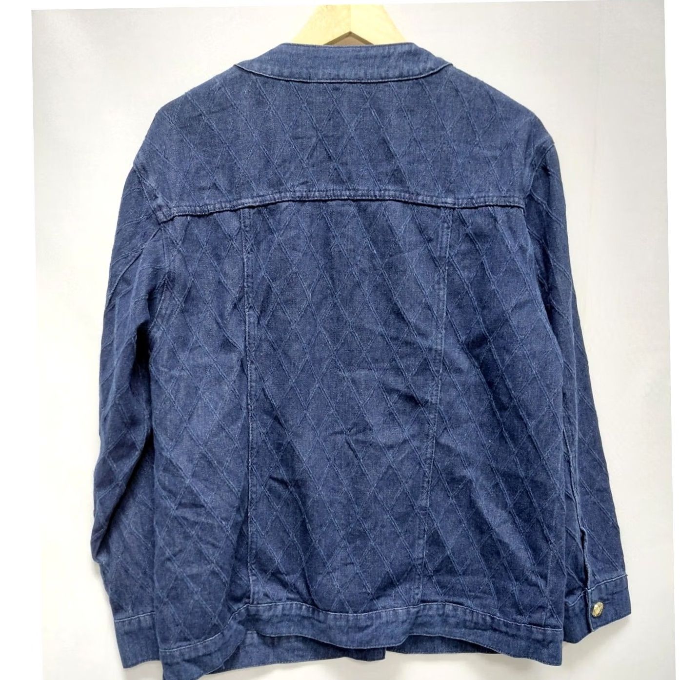Vintage FREEMARKET Jacket Blue Solid Denim 100% Cotton Zip Button Hip Length S Womens Size S / US 4 / IT 40 - 2 Thumbnail