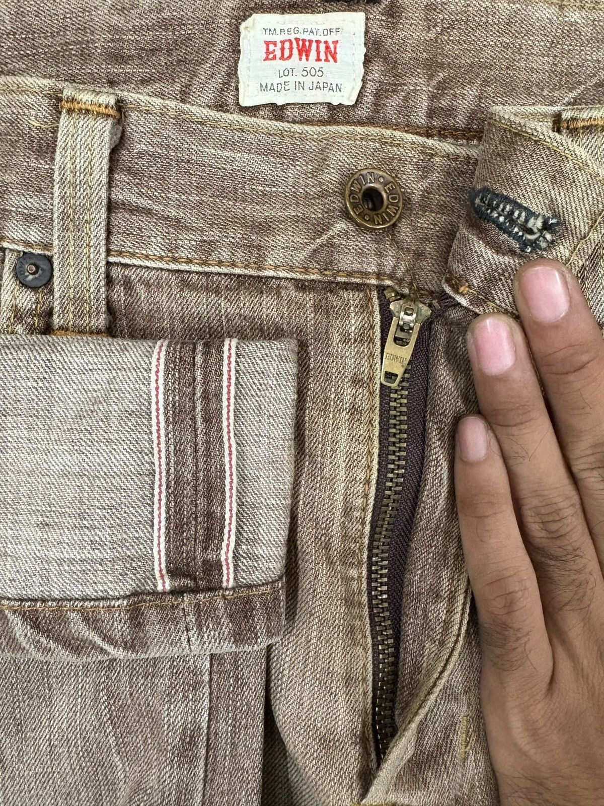 Edwin Vintage Edwin 505zx Selvedge Rusty Wash Baggy Jeans Size US 34 / EU 50 - 4 Thumbnail