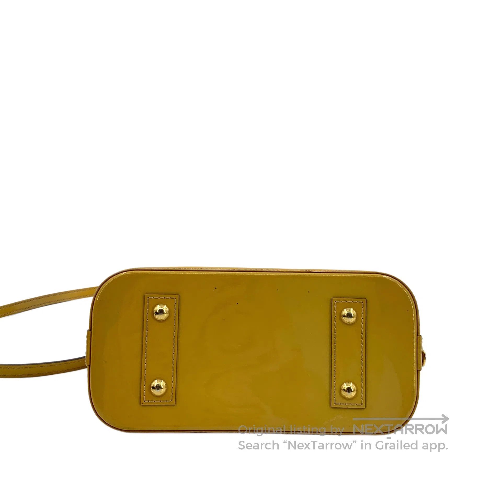 Louis Vuitton Louis Vuitton Yellow Patent Leather Logo Embossed Shell Ba Size ONE SIZE - 5 Thumbnail