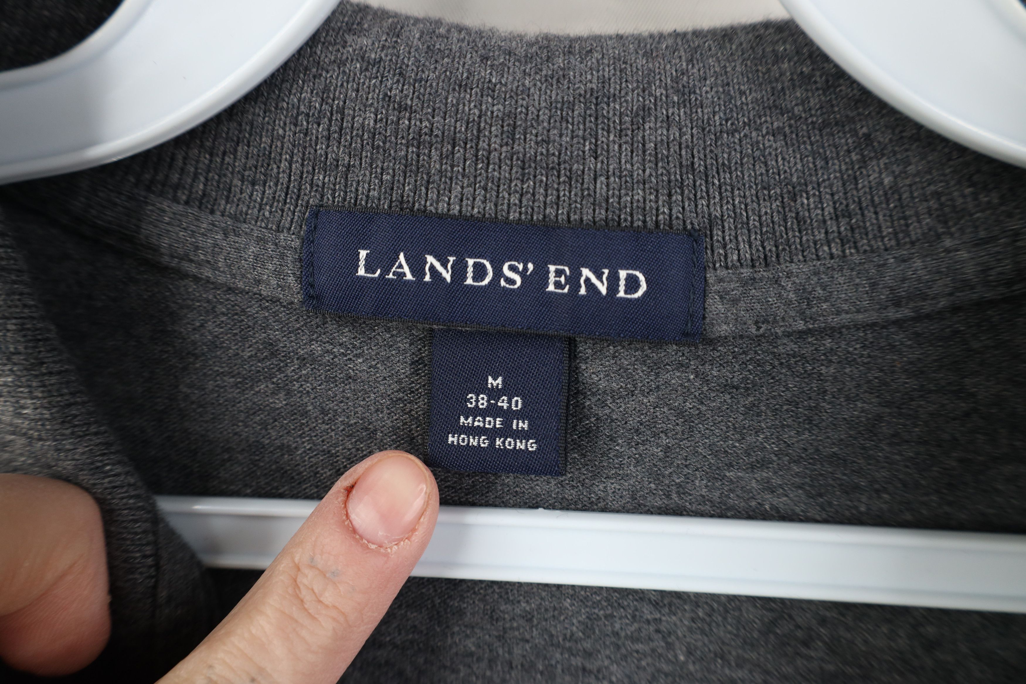 Lands' End Vintage 90s Lands End Long Sleeve Rugby Polo Gray Cotton Size US M / EU 48-50 / 2 - 5 Thumbnail