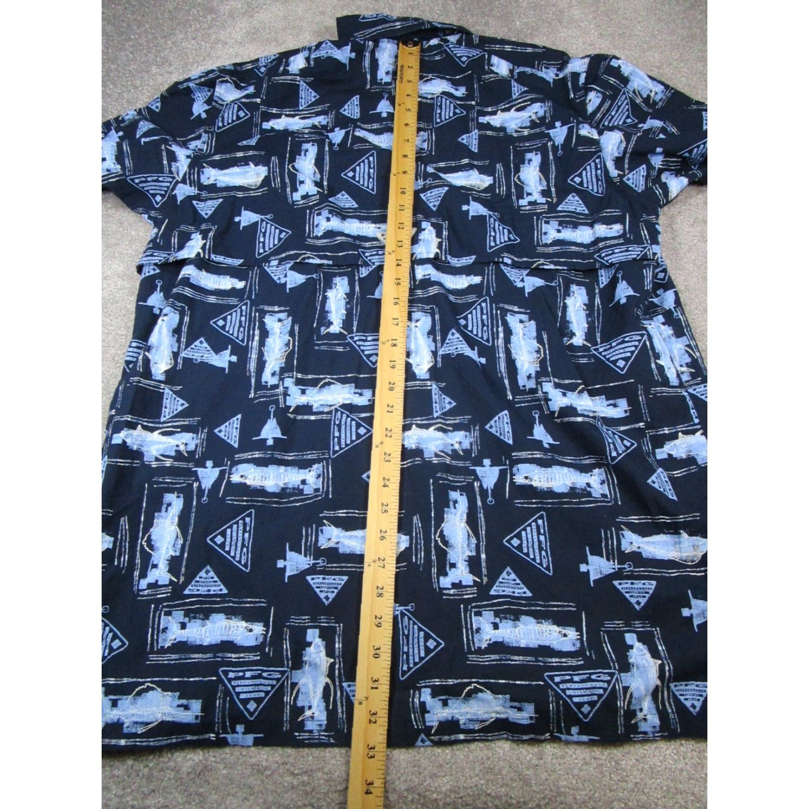 Vintage Columbia PFG Omni-Shade Button-Up Shirt Mens XXL Blue Cotton Fish 2XL Button-Down Collared Short Sleeve Size US XXL / EU 58 / 5 - 7 Thumbnail