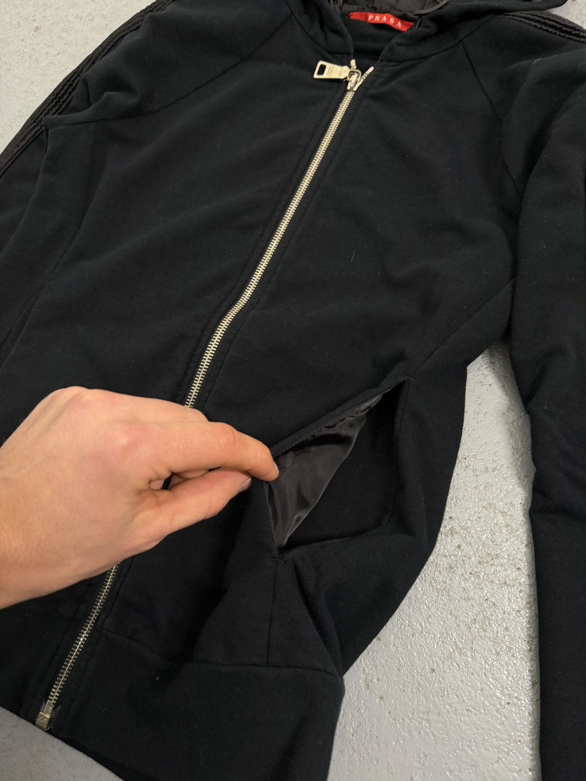 Prada Prada Black Tab Nylon Hood Zip Hoodie Size S / US 4 / IT 40 - 9 Thumbnail