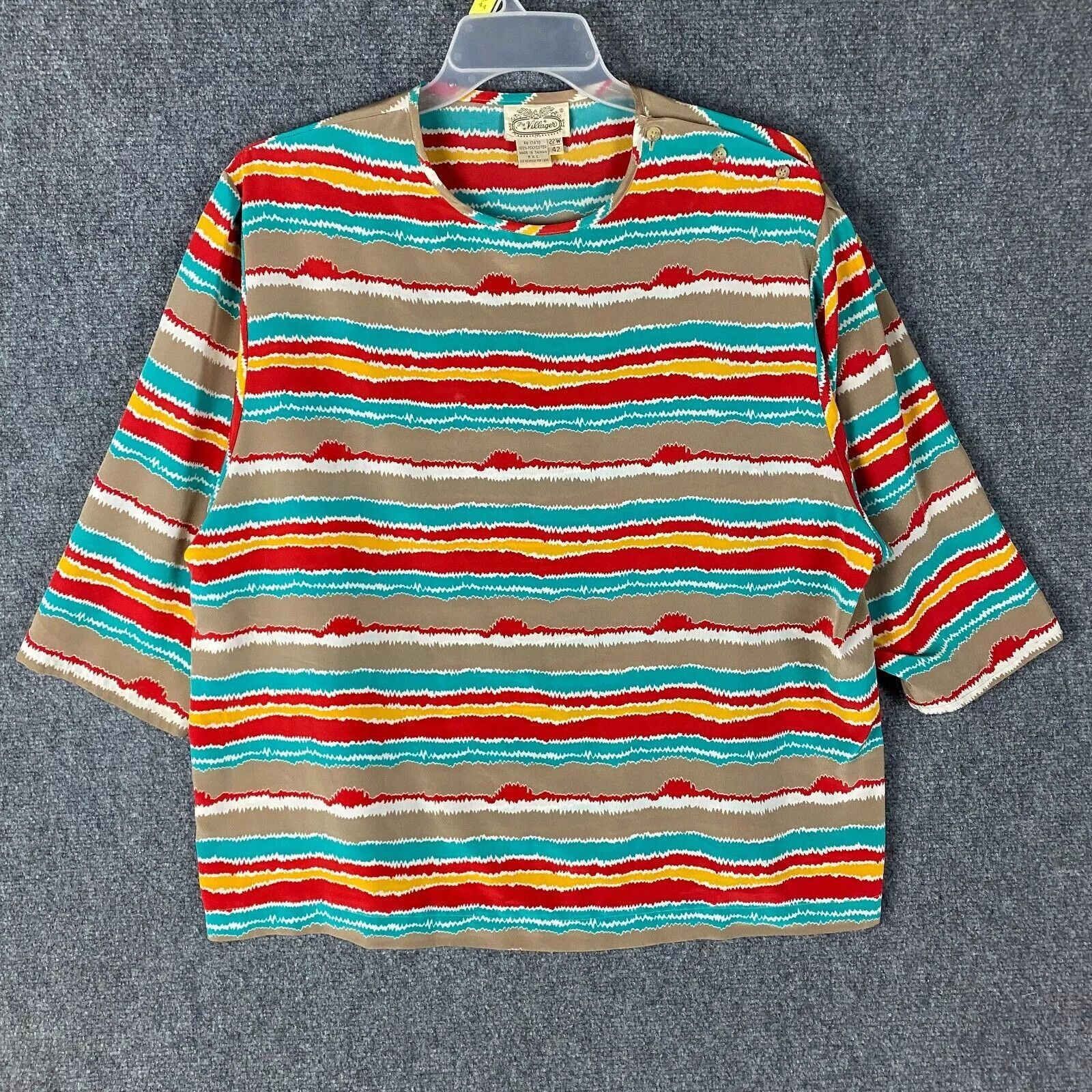 Other The Villager Blouse Women's 22W 42 3/4 Sleeve Plus Size 3XL / US 20-22 - 1 Thumbnail