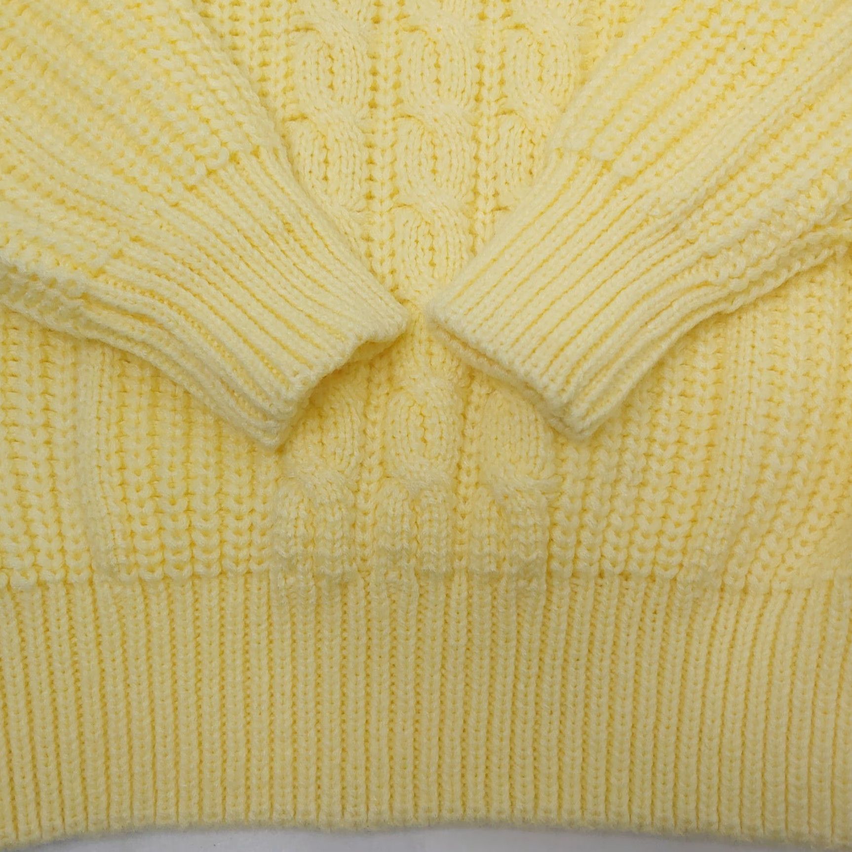 Vintage VINTAGE American Line Sweater Large Yellow High Neck Cable Knit Chunky-Knit 1990s Womens Size L / US 10 / IT 46 - 3 Thumbnail