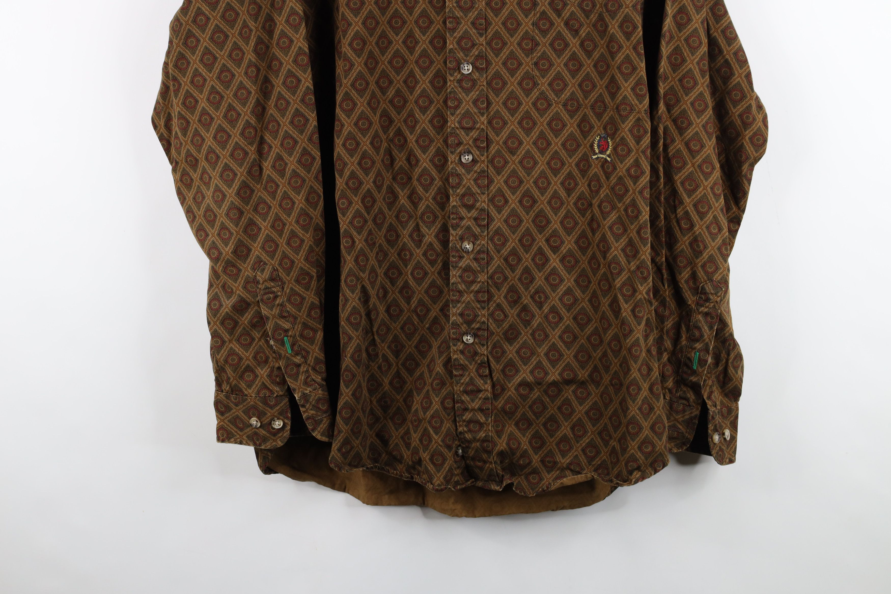 Tommy Hilfiger Vintage 90s Tommy Hilfiger Tone Geometric Button Down Shirt Size US M / EU 48-50 / 2 - 3 Thumbnail
