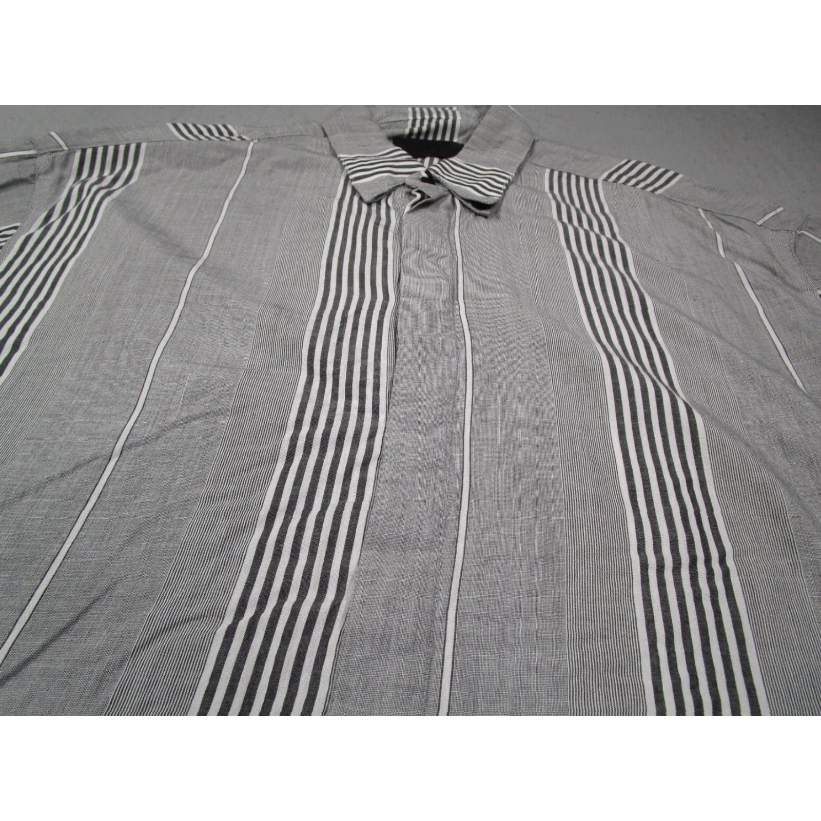 Rta RTA Shirt Mens XS Gray Striped Button-Up Long Sleeve Lightweight Classic Cotton/Viscose Blend Size US XS / EU 42 / 0 - 2 Thumbnail