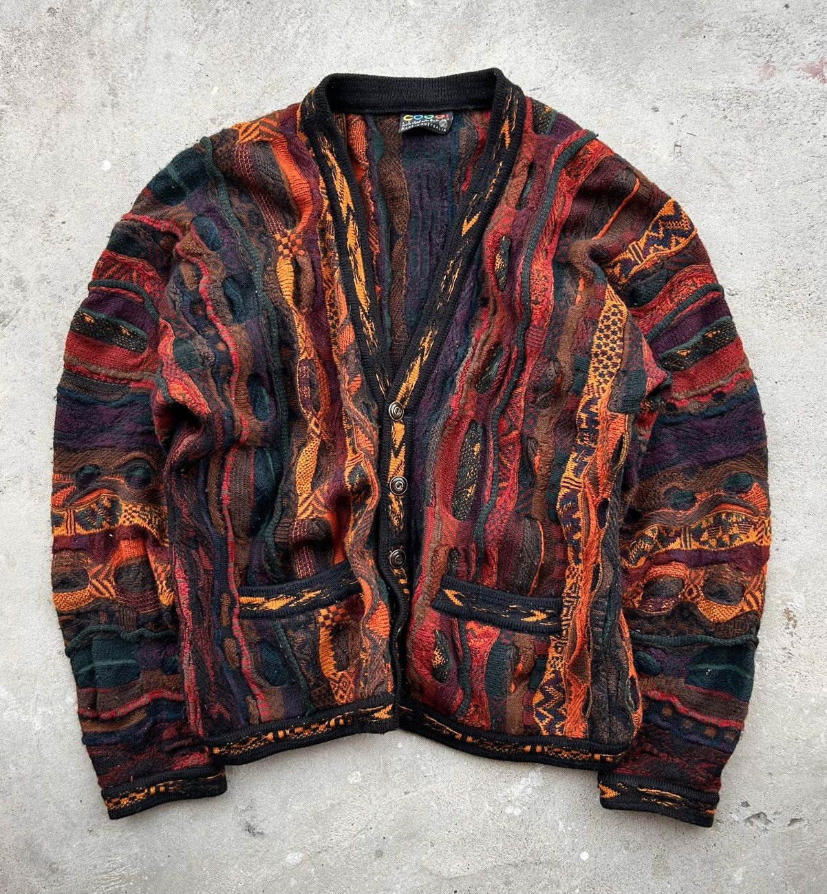 Coogi CRAZY RARE VINTAGE COOGI 3D CABLE KNIT CARDIGAN Size US M / EU 48-50 / 2 - 2 Thumbnail