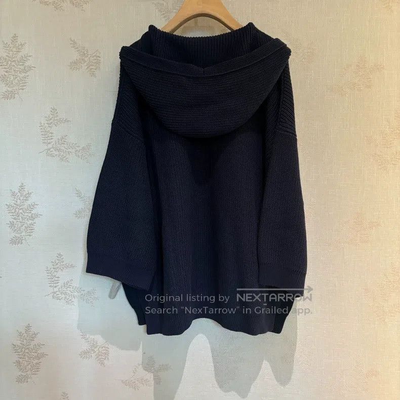 Loro Piana Loro Piana Women's Deep Blue Hooded Knit Cotton Sweatshirt Size S / US 4 / IT 40 - 2 Thumbnail