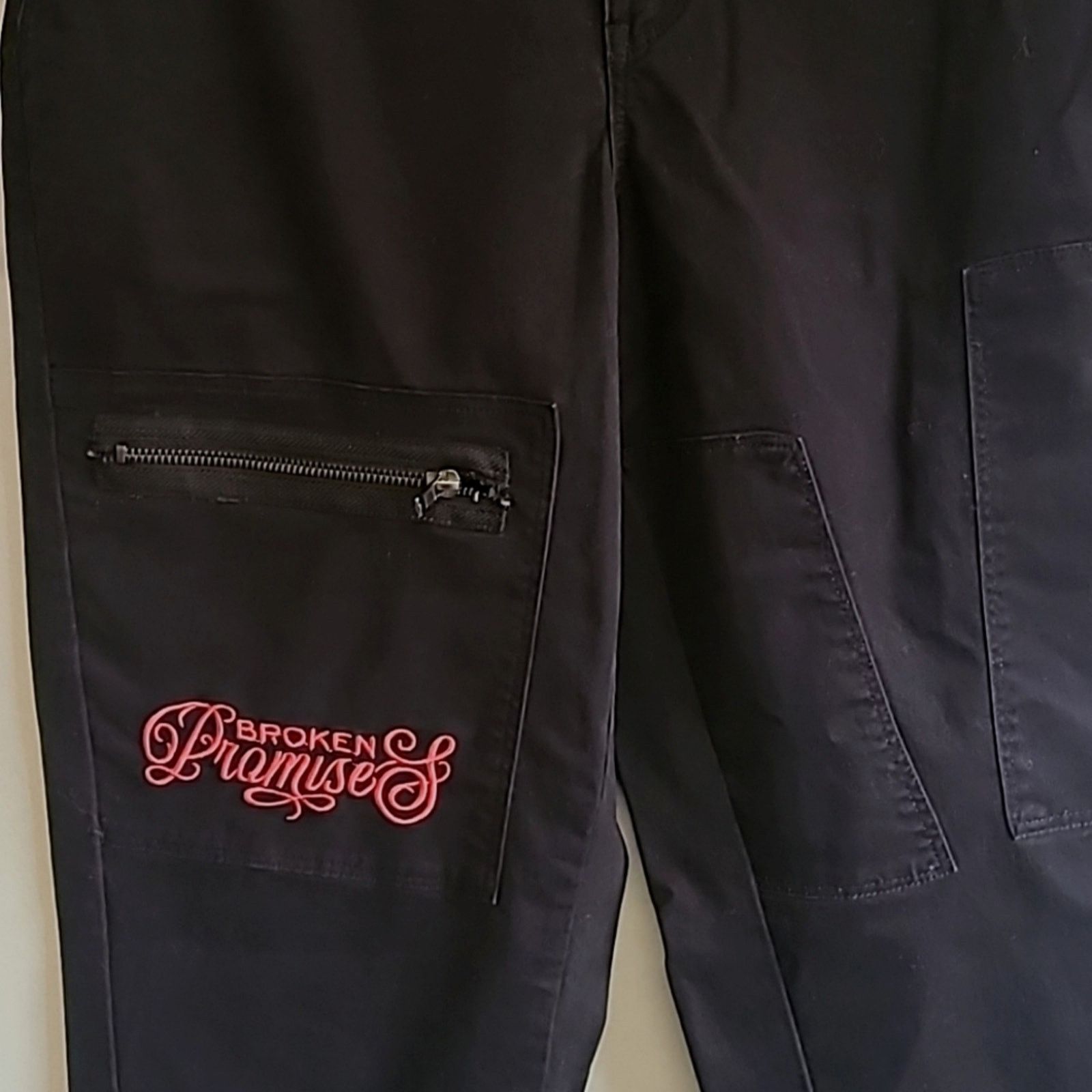 Broken Promises Co. Medium Broken Promises unisex black cargo skinny pants Size US 34 / EU 50 - 4 Thumbnail