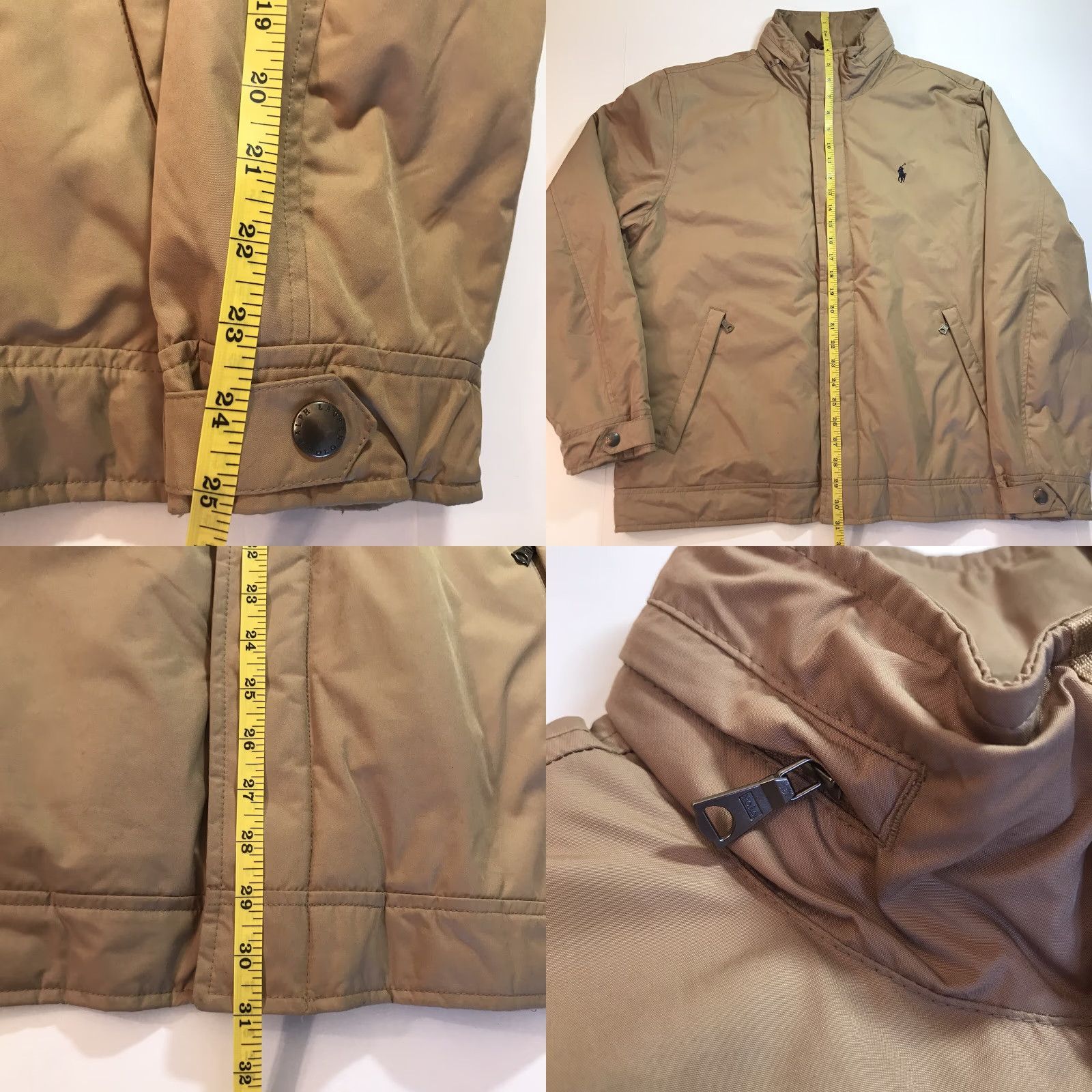 Polo Ralph Lauren VINTAGE Polo Ralph Lauren Jacket Men L 90s Nylon Fleece Lined Zip Hood Field Military Style Brown Blue Logo Lined Size US L / EU 52-54 / 3 - 8 Thumbnail