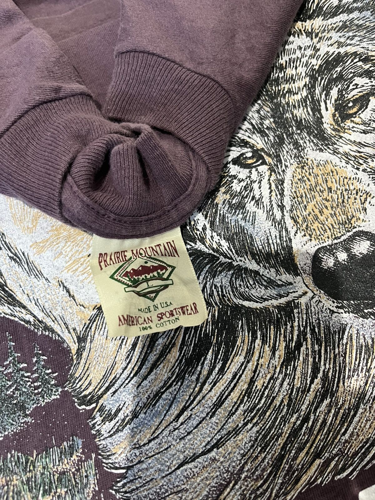 Vintage Vtg 90’s Wyoming Wolf T-Shirt Size US L / EU 52-54 / 3 - 3 Thumbnail