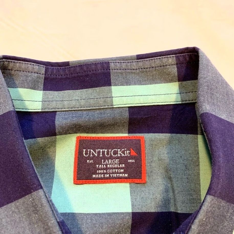 UNTUCKit UNTUCKit Shirt Mens Large Tall Bonarda Button Up Long Sleeve Plaid Cotton Casual Size US L / EU 52-54 / 3 - 3 Thumbnail