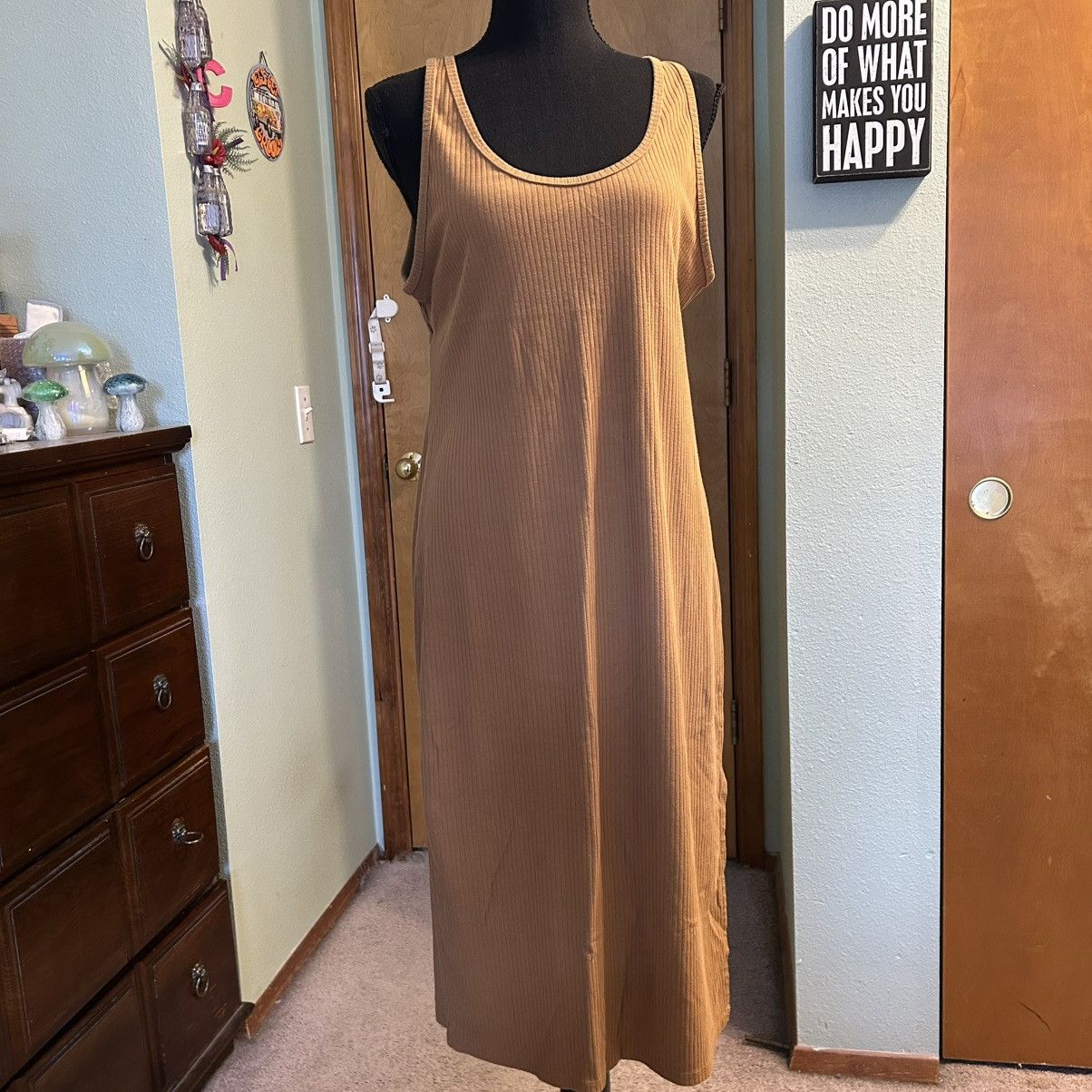 Other Wild Fable brown ribbed sleeveless open back midi dress XXL Size XXL / US 16-18 / IT 52-54 - 1 Thumbnail