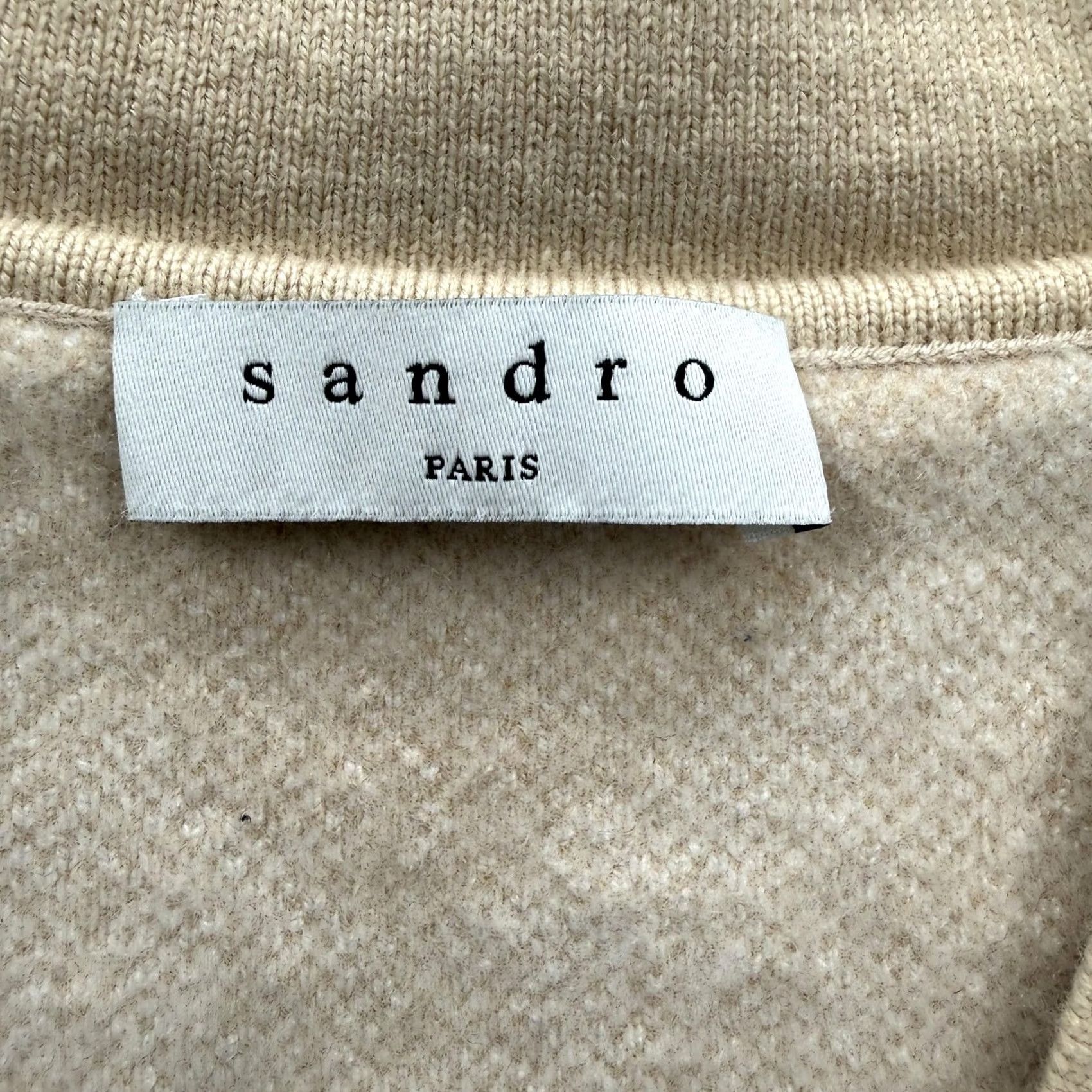 Sandro Sandro Vest Womens 1 Beige Argyle Knit V-Neck Preppy Cashmere Blend Sleeveless Wool Viscose Polyamide Tight-Knit Casual Size XS / US 0-2 / IT 36-38 - 3 Thumbnail