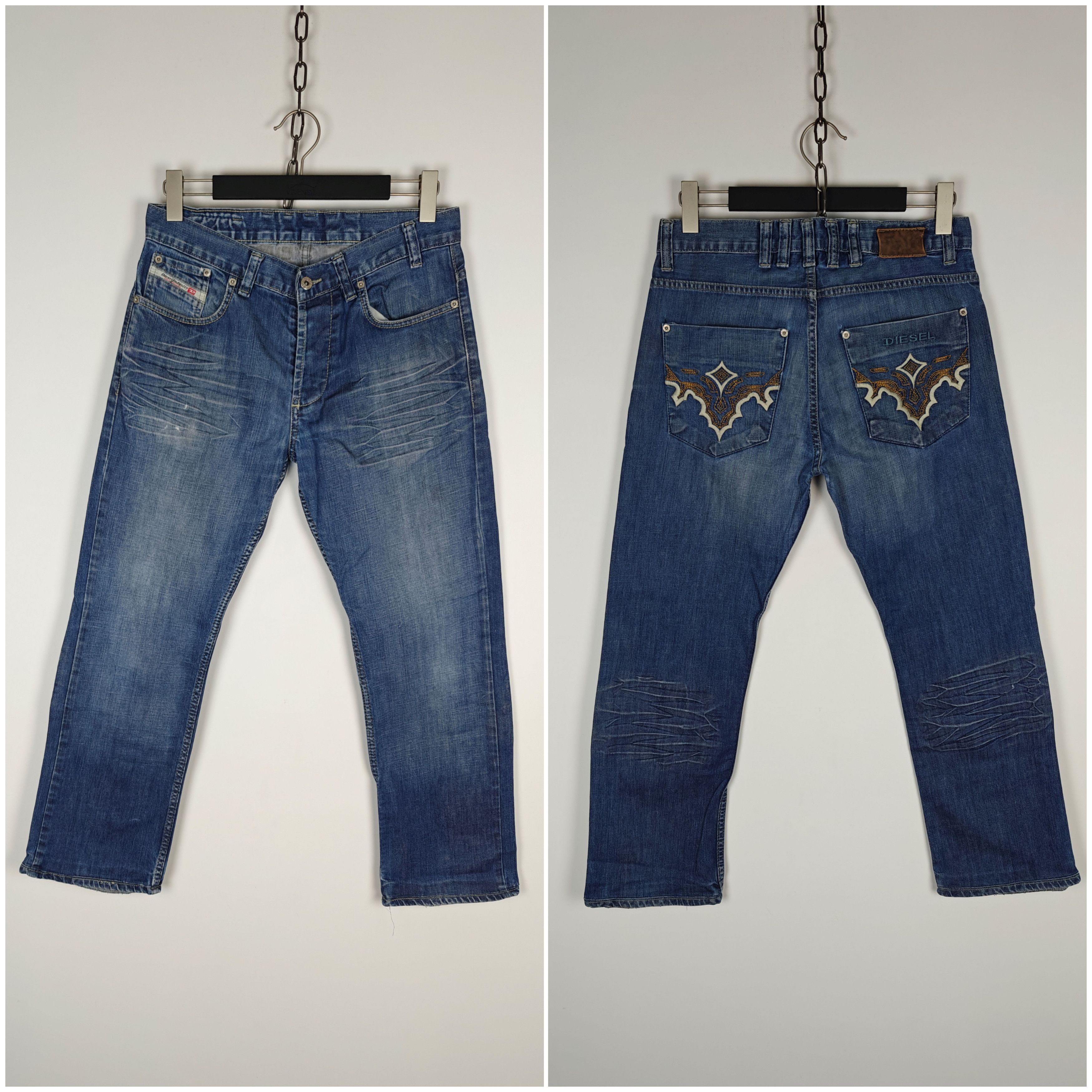 Diesel Diesel Denim Jeans Blue Pants VTG Pocket Logo 32X27 Size US 32 / EU 48 - 1 Thumbnail