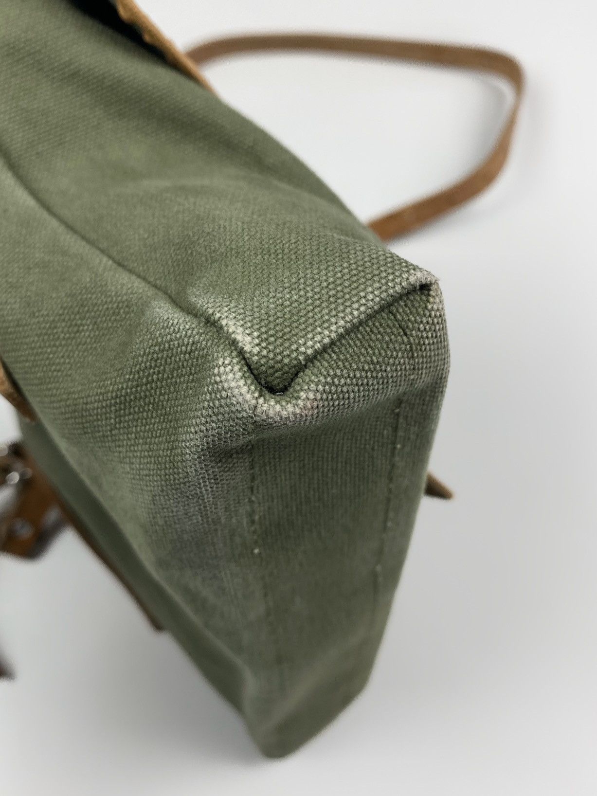 Vintage 60s 70s Vintage Hunter Green Canvas Essentials Shoulder Bag Size ONE SIZE - 6 Thumbnail