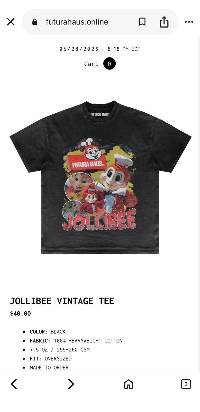 Other FUTURA HAUS OVERSIZED JOLLIBEE T-SHIRT Size US M / EU 48-50 / 2 - 3 Thumbnail