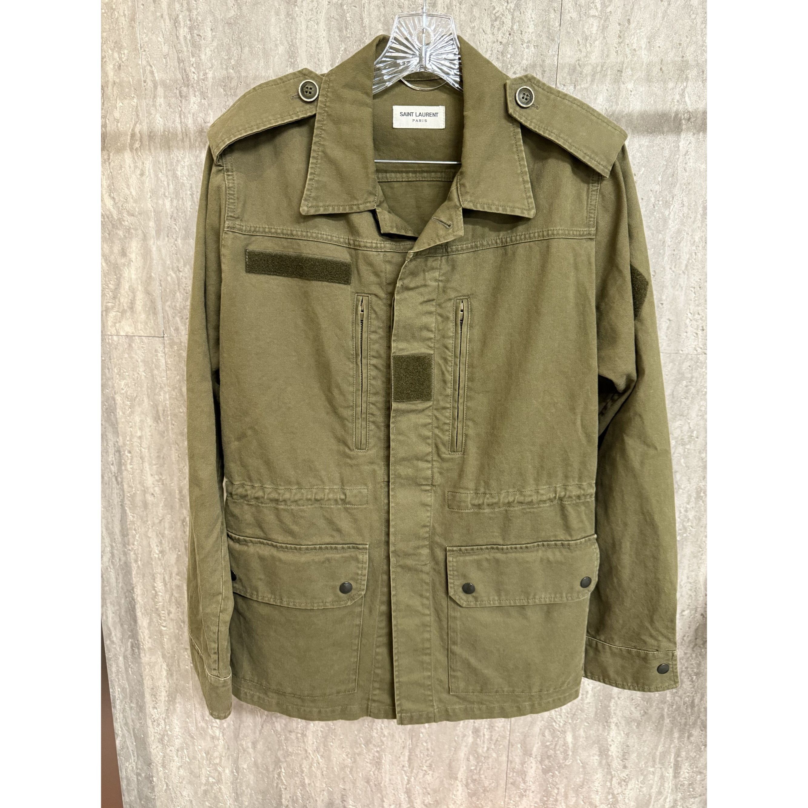 Saint Laurent Paris Saint Laurent Olive Green Military Jacket Size 44 Made In It Size M / US 6-8 / IT 42-44 - 1 Thumbnail