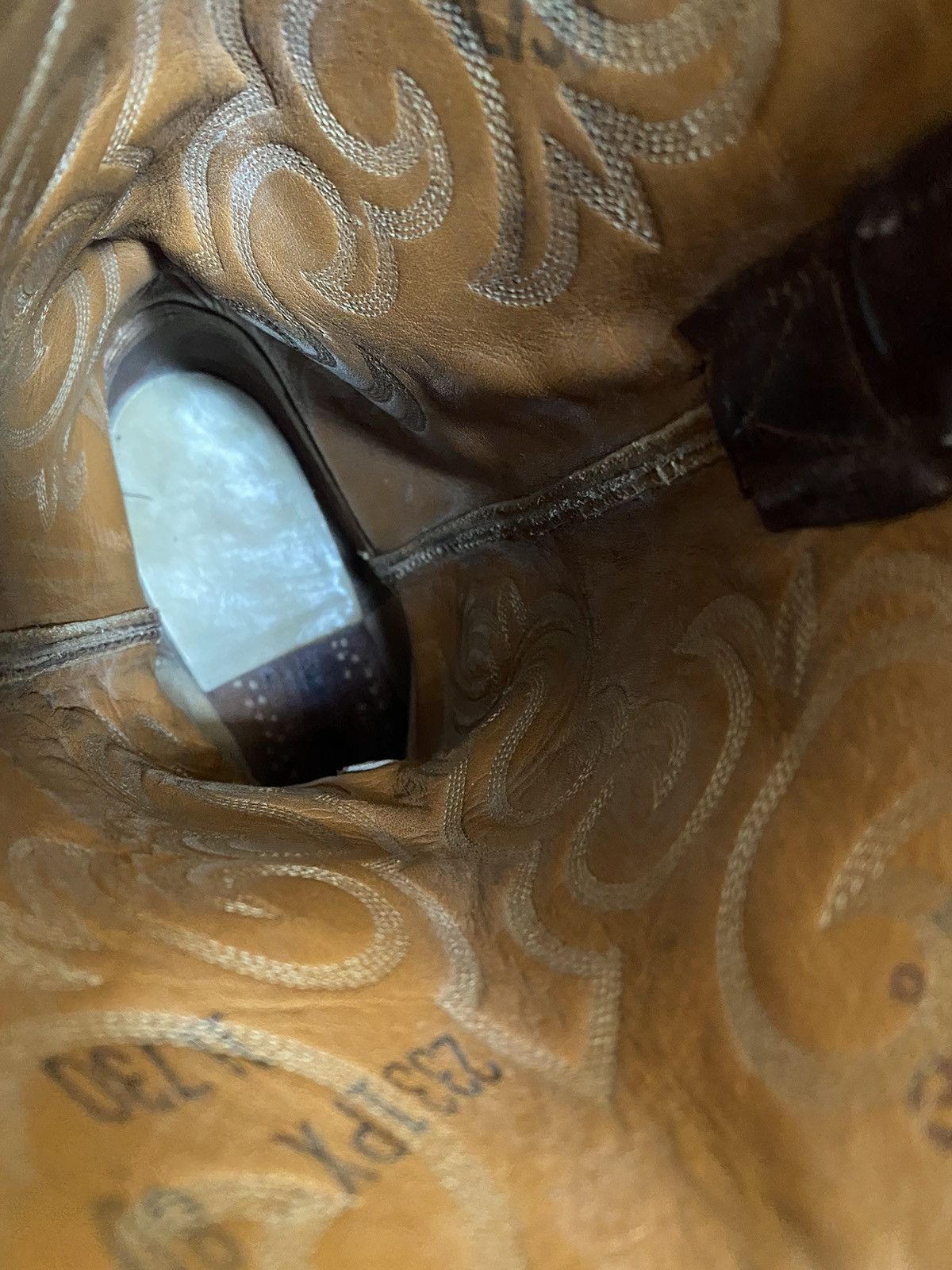 Lucchese × Vintage Lucchese brown leather western boots exotic skin, lizard sz8 Size US 8 / IT 38 - 18 Thumbnail