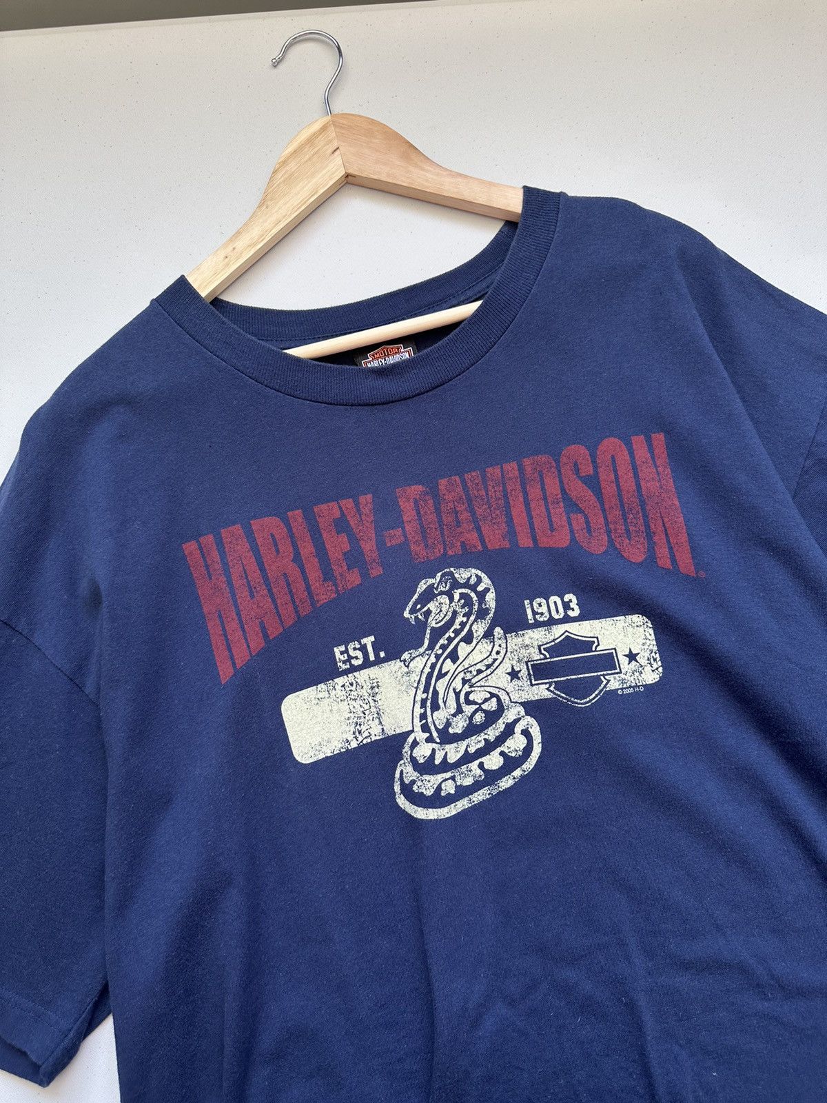 Harley Davidson Crazy Vintage Y2k Harley Davidson Snake Tee Oversized Size US XXL / EU 58 / 5 - 6 Thumbnail