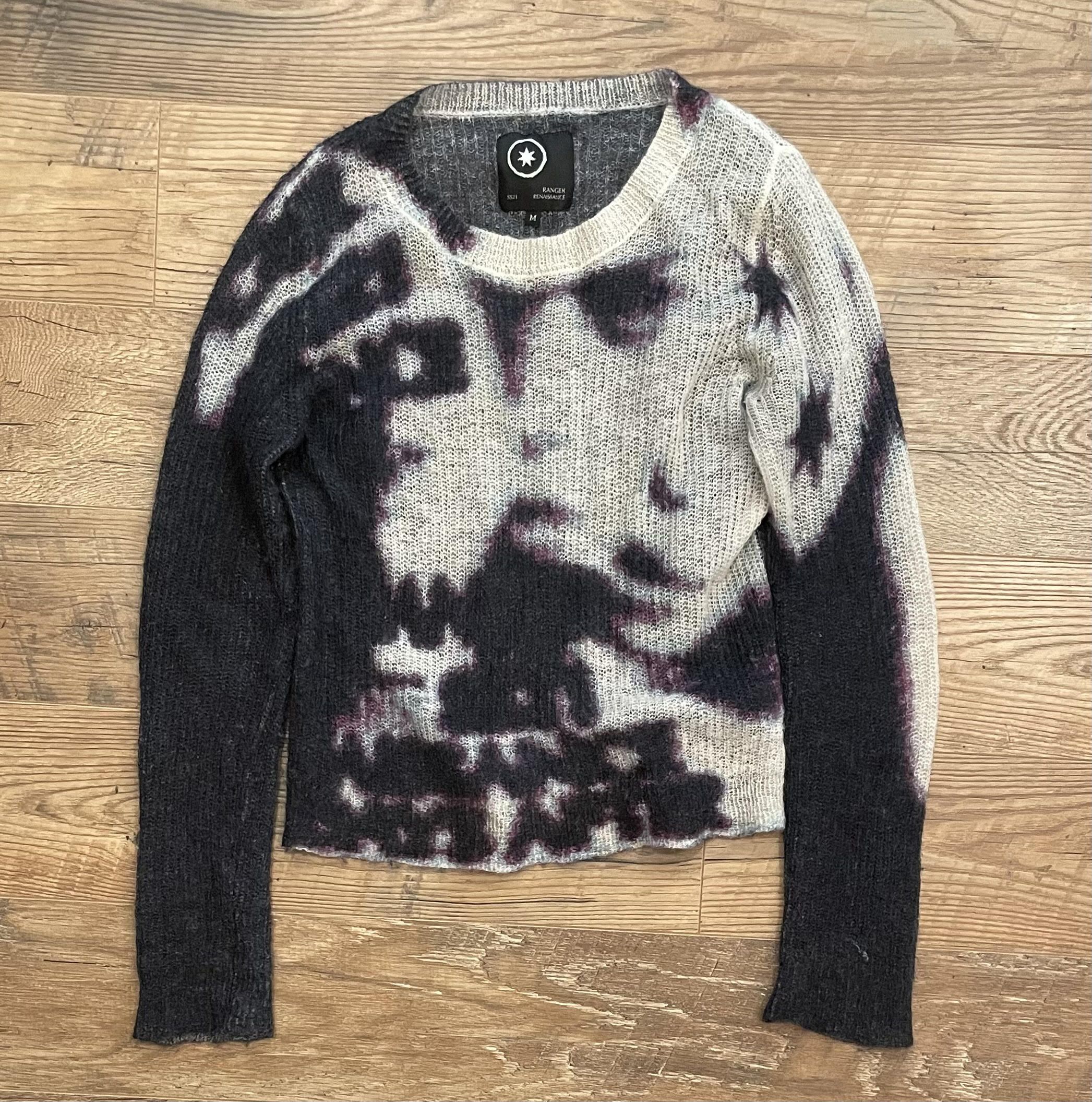 Image of Archival Clothing Ranger Cartel Sisters Mohair Loose Knit Sweater in Black, Men's (Size Medium)