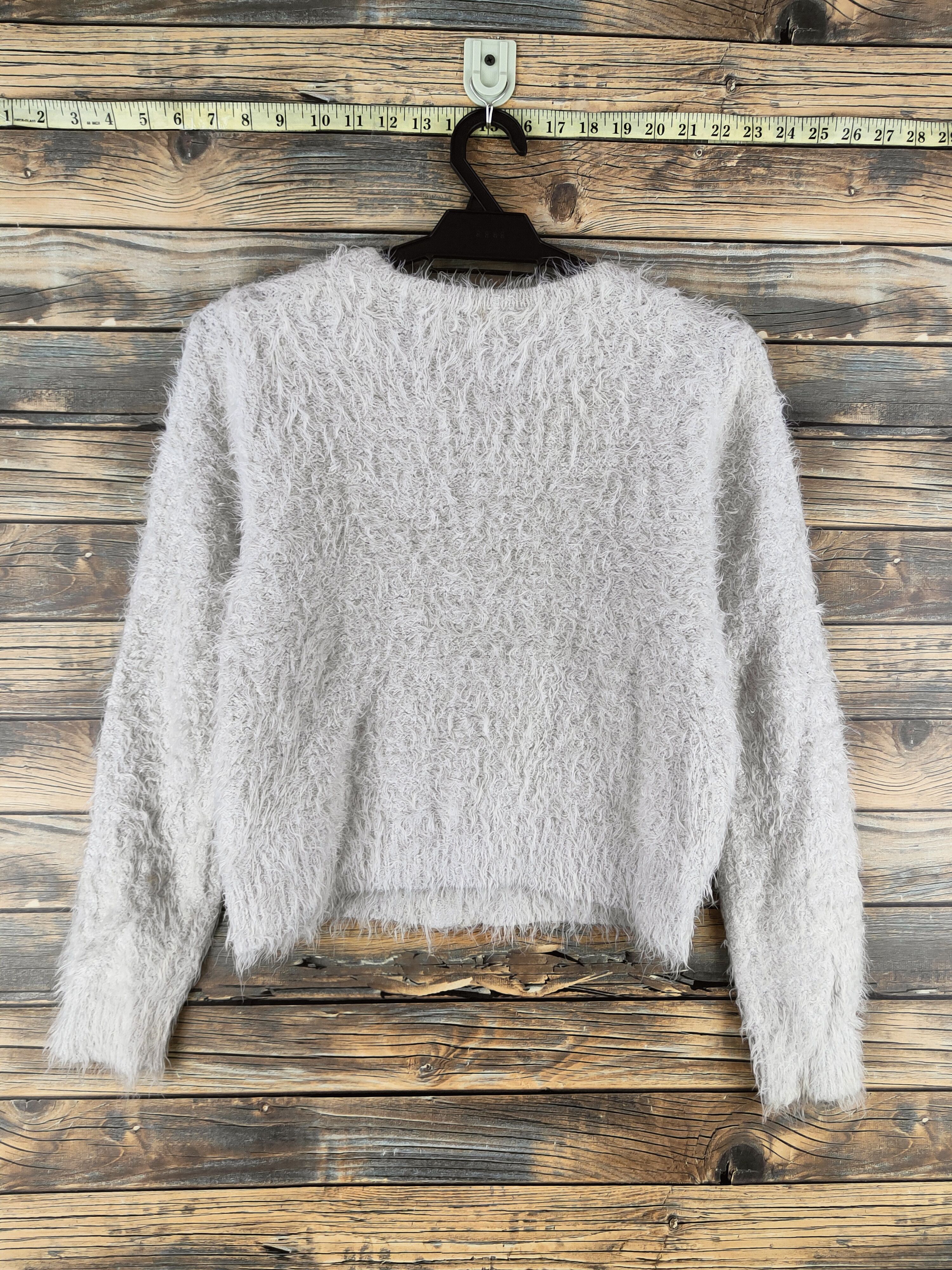Japanese Brand DL Colza Gray Fur Mohair Knitwear Crop Tops #46-537 Size XS / US 0-2 / IT 36-38 - 7 Thumbnail