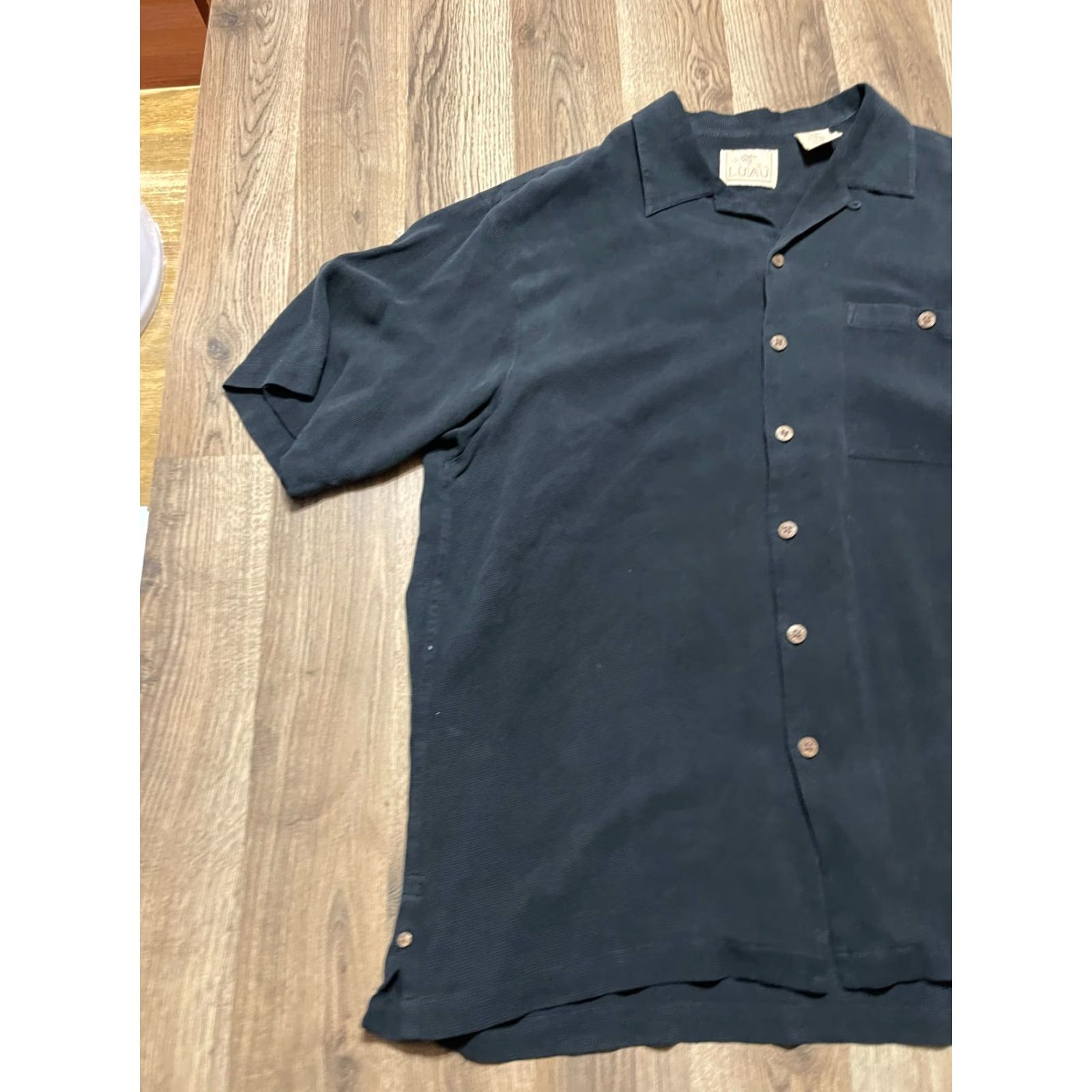 Vintage Luau Shirt Mens Size Large Black Button Up Short Sleeve Silk Size US L / EU 52-54 / 3 - 3 Thumbnail