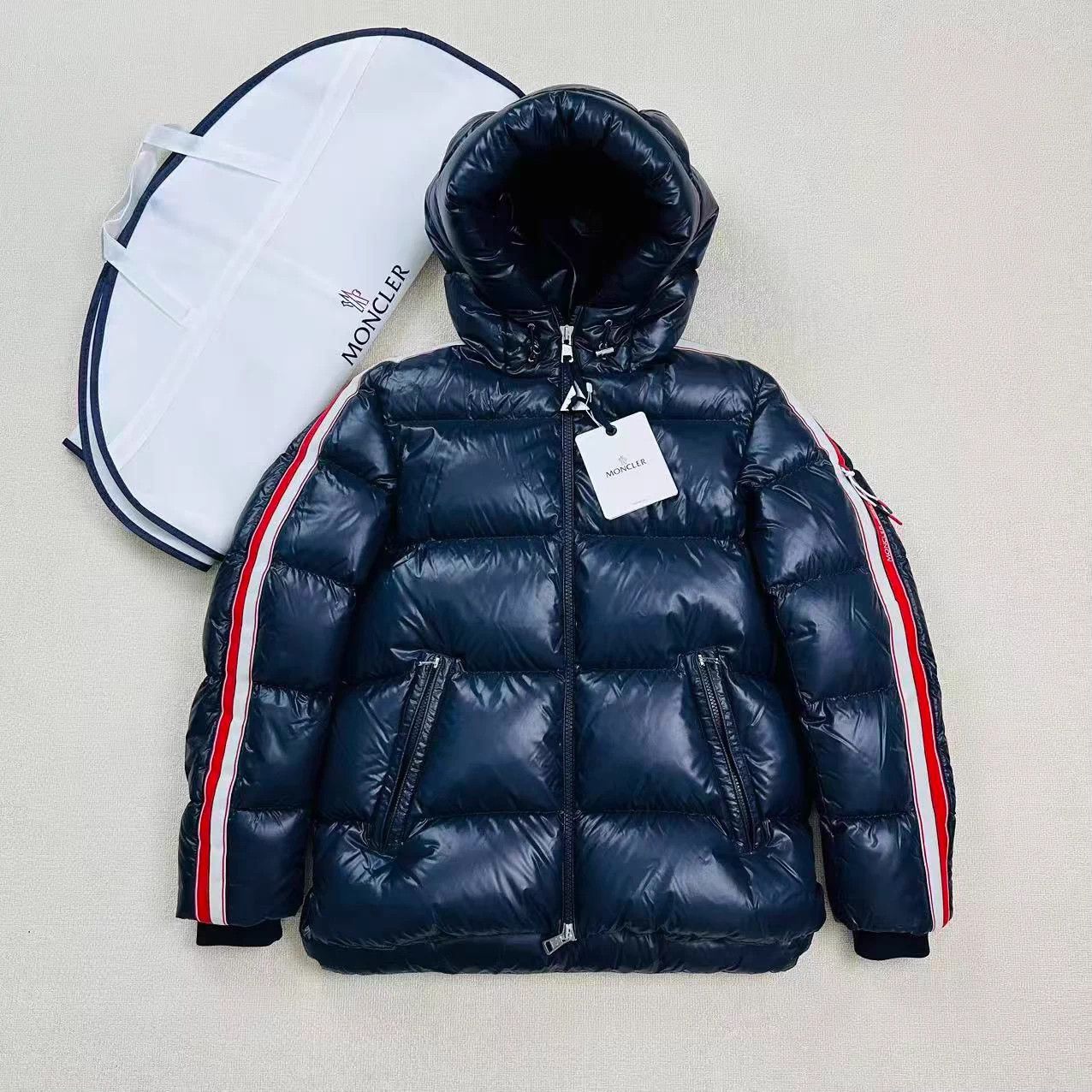 Moncler MONCLER webbing flocked logo hooded puffer coat Size 1 Size S / US 4 / IT 40 - 1 Thumbnail