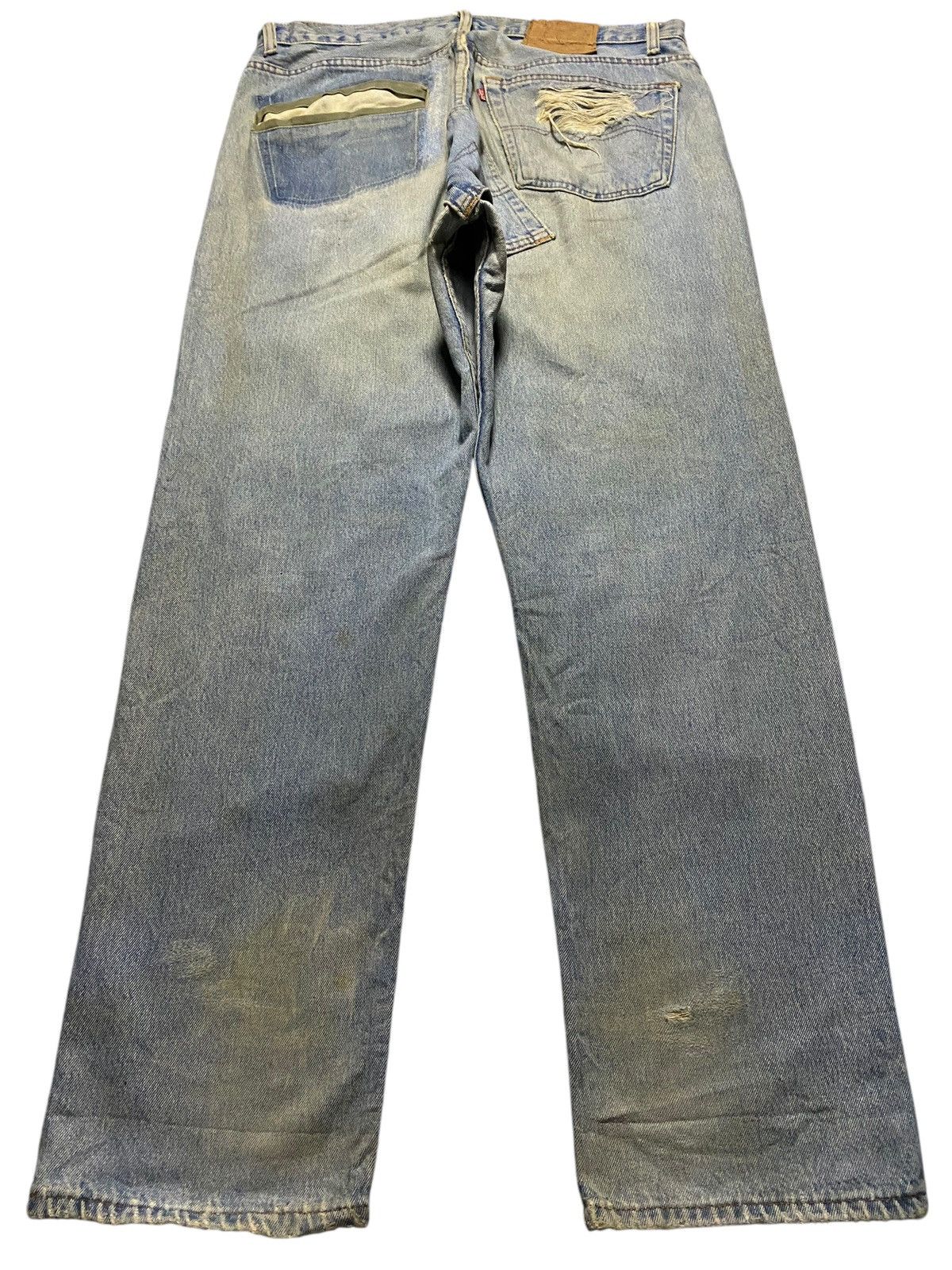 Levi's Vintage Clothing Levis 501 80’s Grunge Patches Style Distressed Jeans Size US 36 / EU 52 - 2 Thumbnail