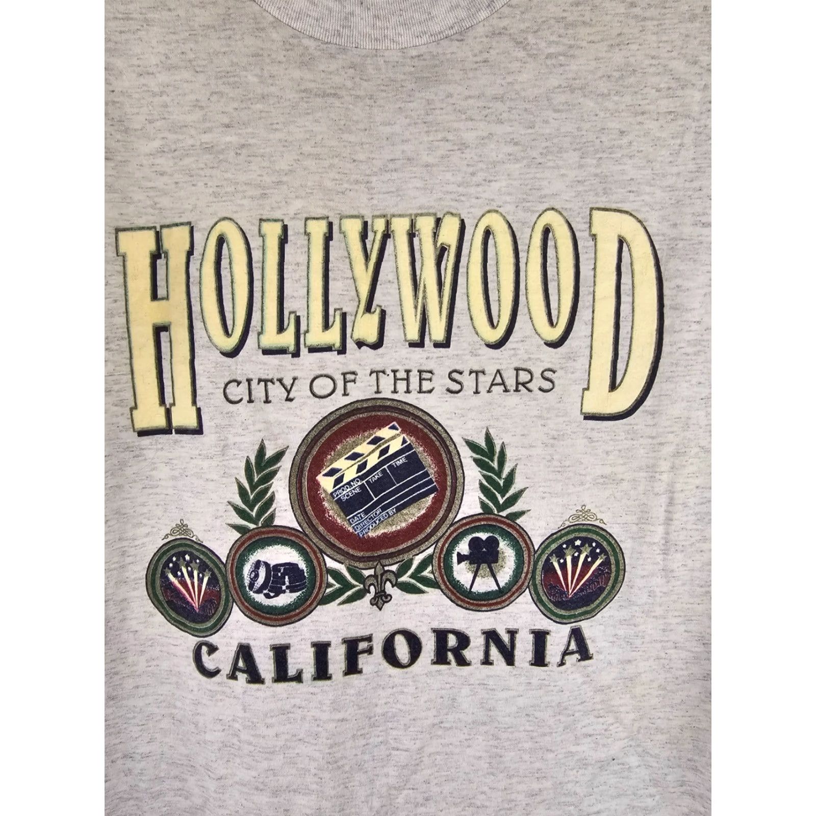 Vintage VINTAGE 90' HOLLYWOOD CALIFORNIA SINGLE STITCH GRAY PAPER THIN T-SHIRT SZ XL Shirt Men XL Gray Cotton T-Shirt Vintage 90s Mens XL Size US XL / EU 56 / 4 - 2 Thumbnail