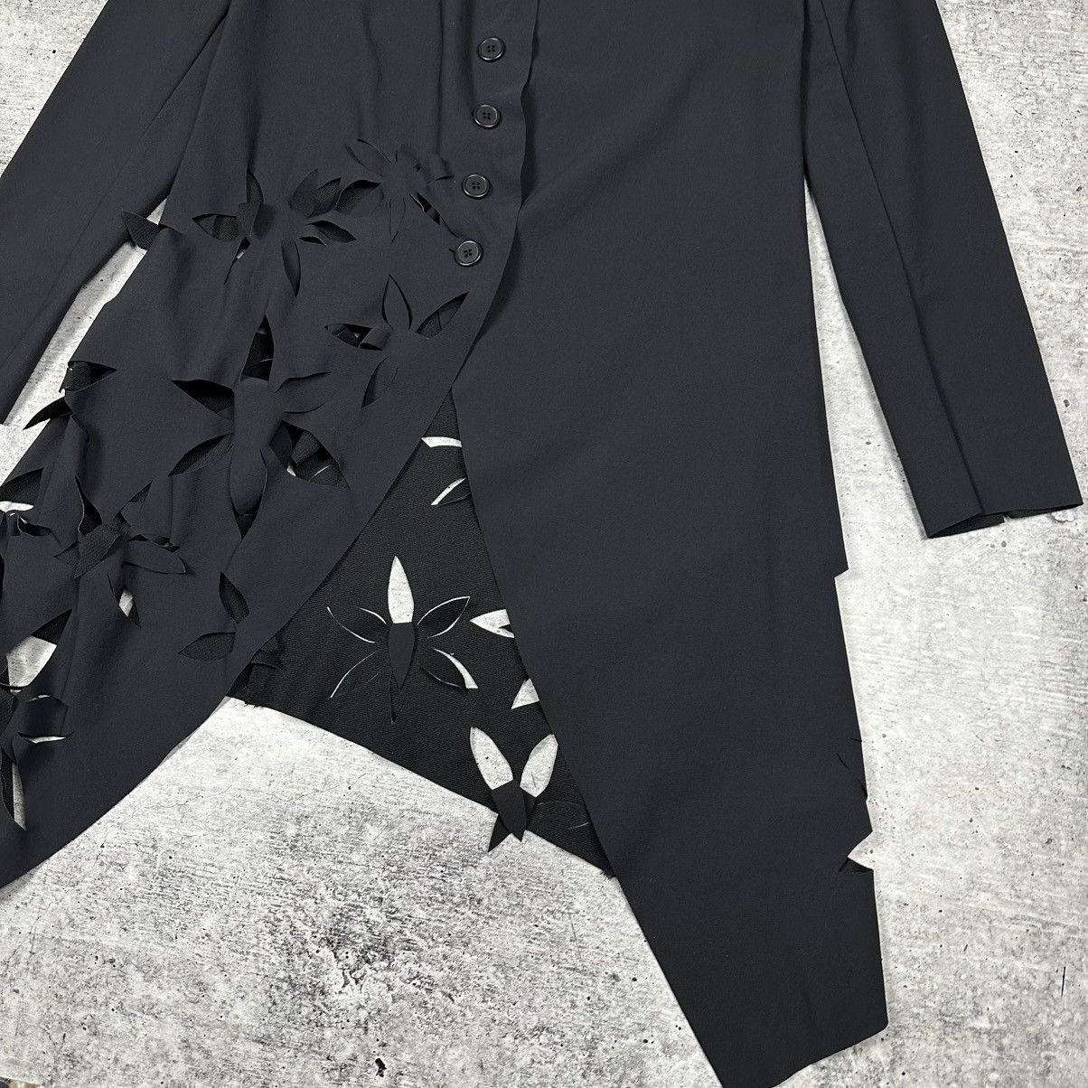 Rundholz Rundholz Black Label Coat Flower Cutouts Black Nylon Women Size S / US 4 / IT 40 - 4 Thumbnail