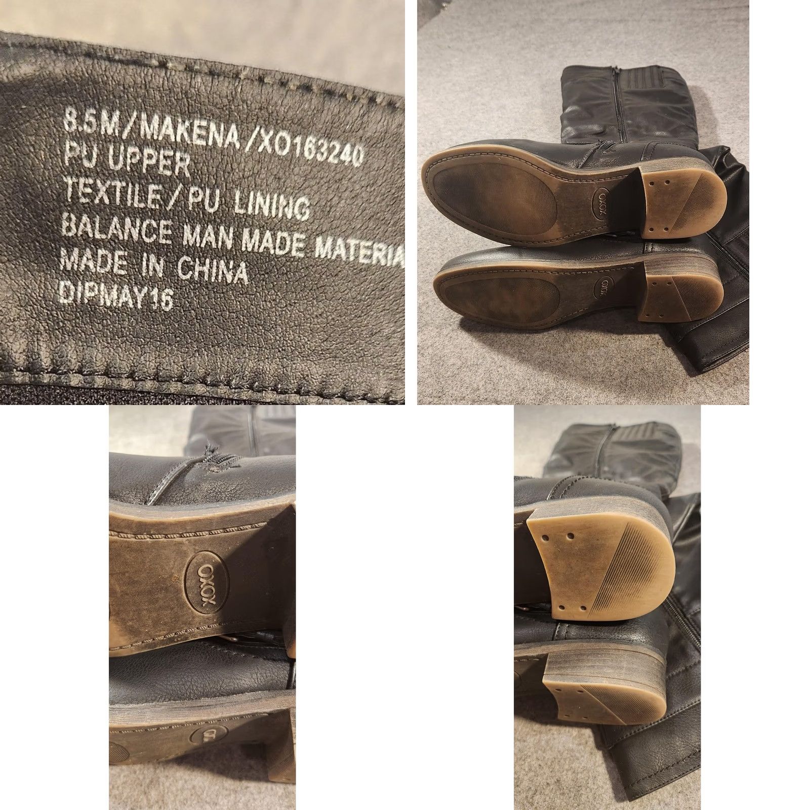 XOXO XOXO Makena Boots Womens 8.5 Black Knee High Biker Buckle Strap Zip Size US 9 / IT 39 - 8 Thumbnail