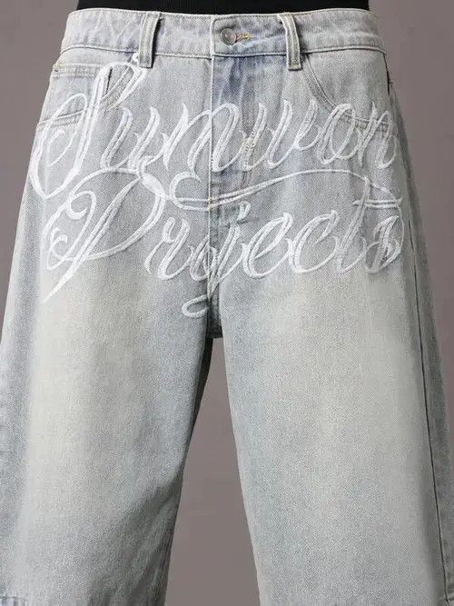Other Washed Denim Jeans Drip Drill Shorts Jorts Size US 32 / EU 48 - 6 Thumbnail