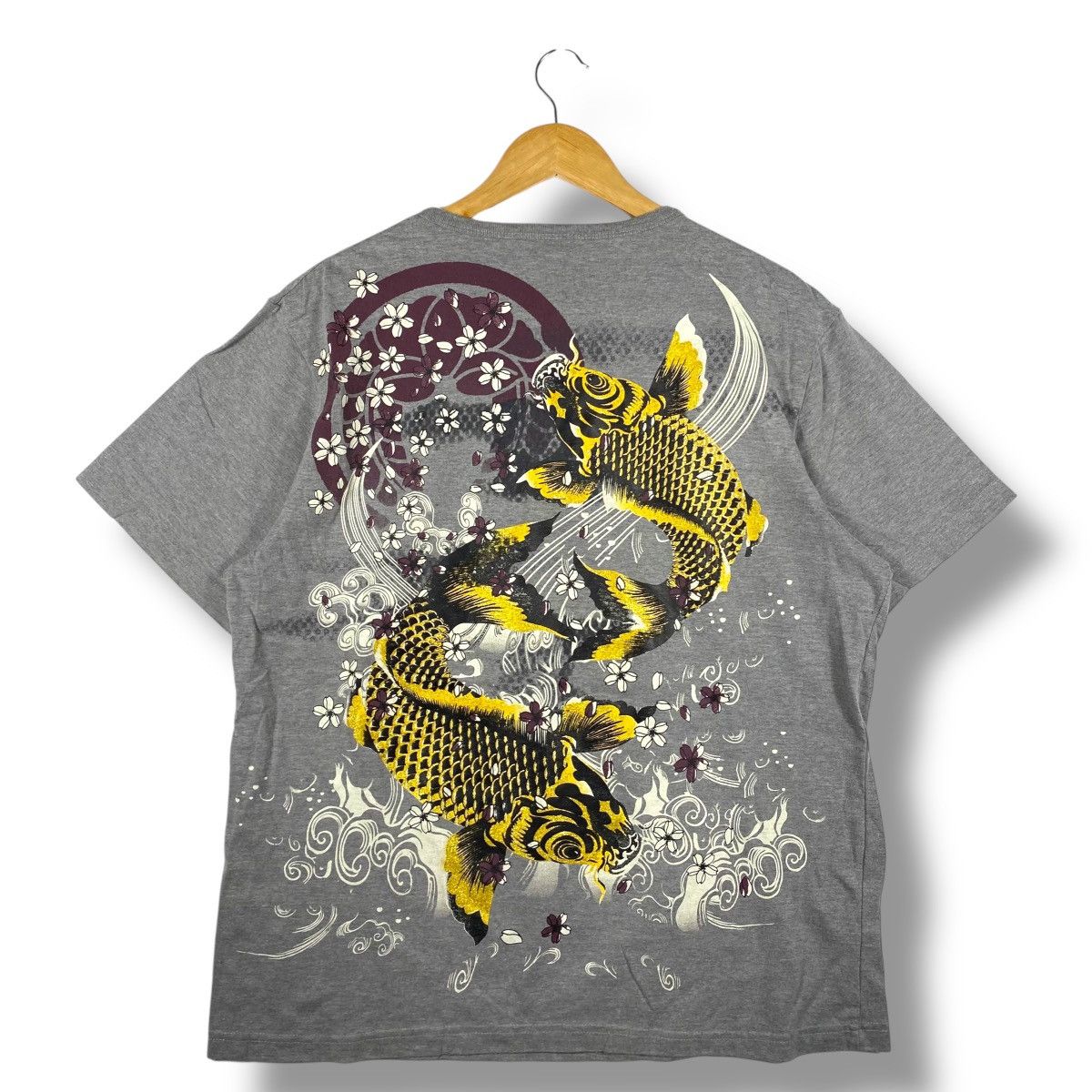Japanese Brand Vintage Japanese Oriental Sukajan Carps Graphic Tee Size US XXL / EU 58 / 5 - 6 Thumbnail