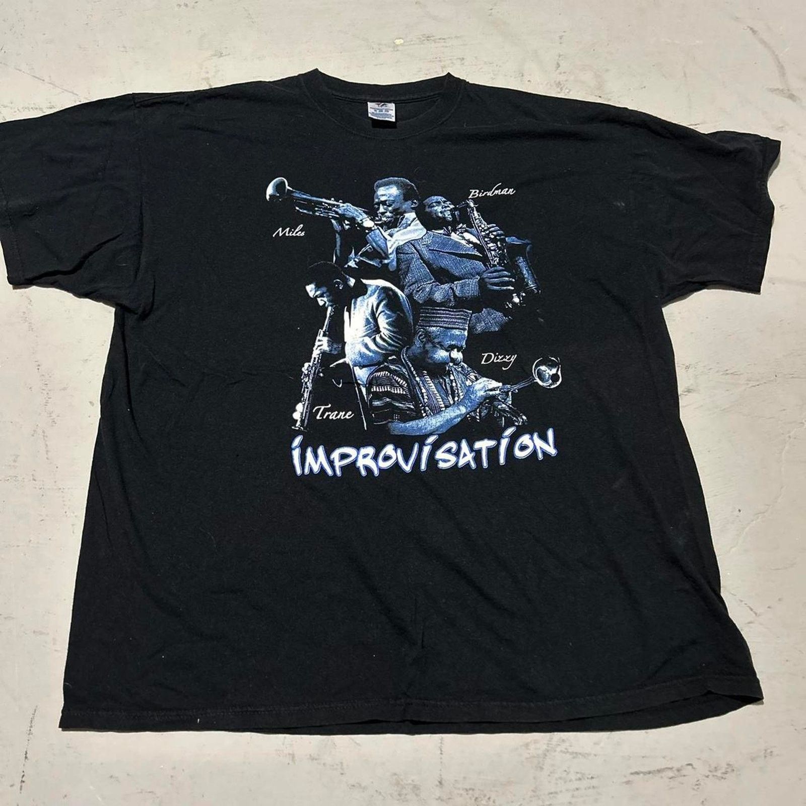 Jerzees *1994 Improvisation Jazz T-Shirt - Miles Davis, Trane, Dizzy Size US XXL / EU 58 / 5 - 1 Thumbnail