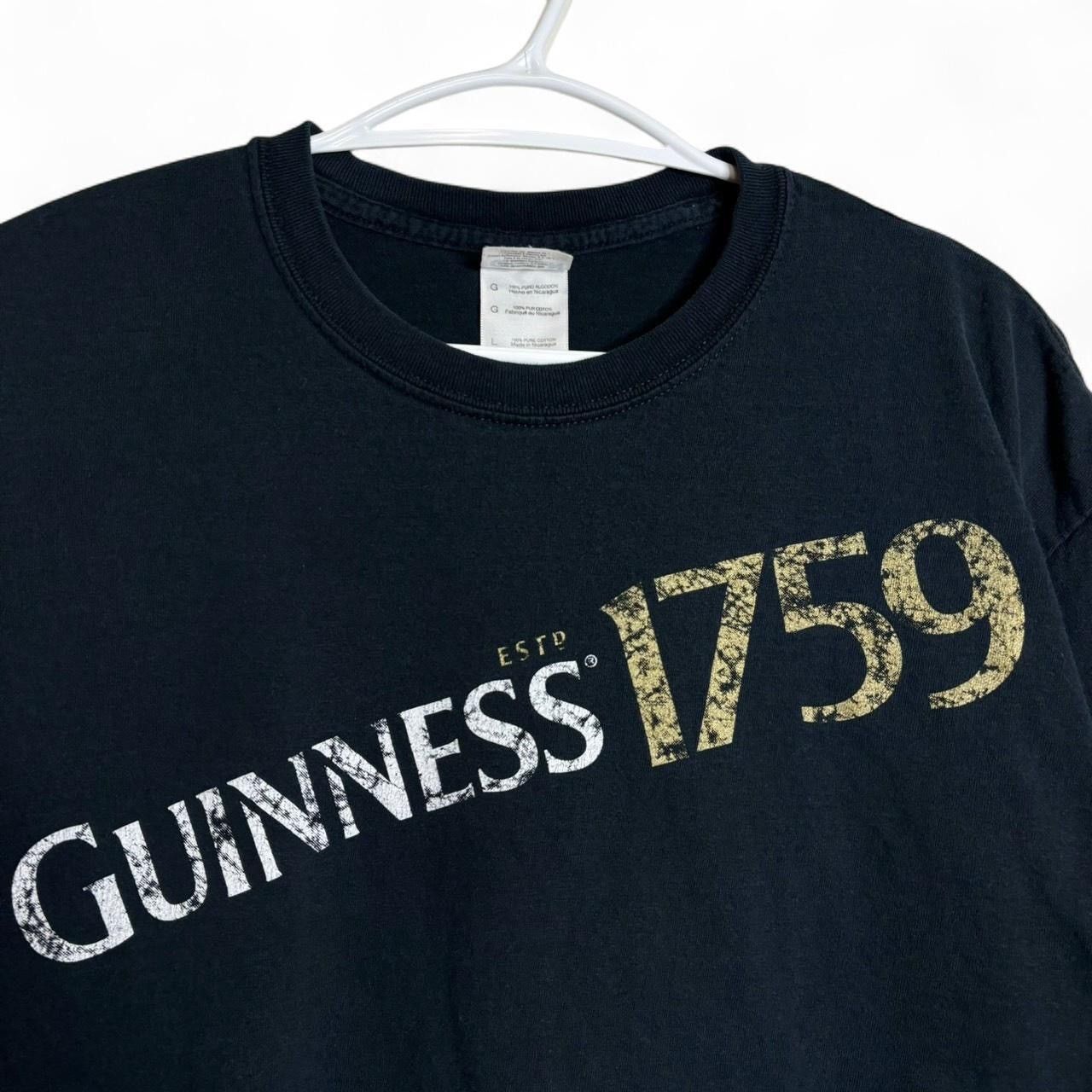 Gildan × Vintage Vintage Style Guinness 1759 Faded Black Blue Graphic Tee Size US L / EU 52-54 / 3 - 2 Thumbnail