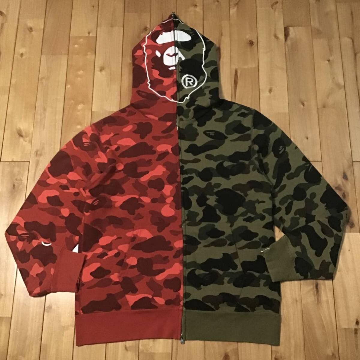 Bape BAPE Ape head full zip Hoodie 1st camo green × Red camo APE Size US XXL / EU 58 / 5 - 1 Thumbnail