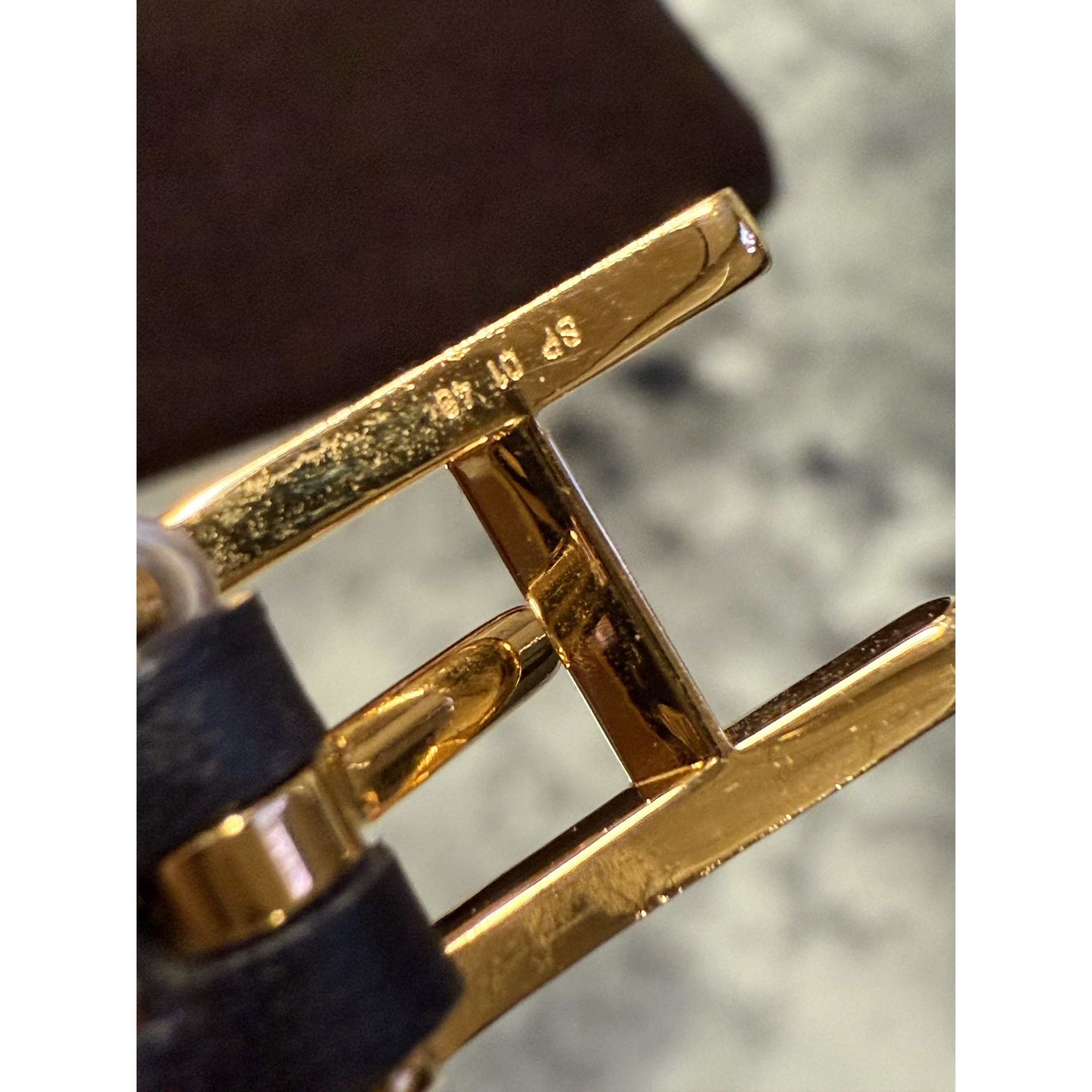 Hermes Hermès Black & Tan Reversible Leather Bracelet With Gold-Pla Size ONE SIZE - 8 Thumbnail