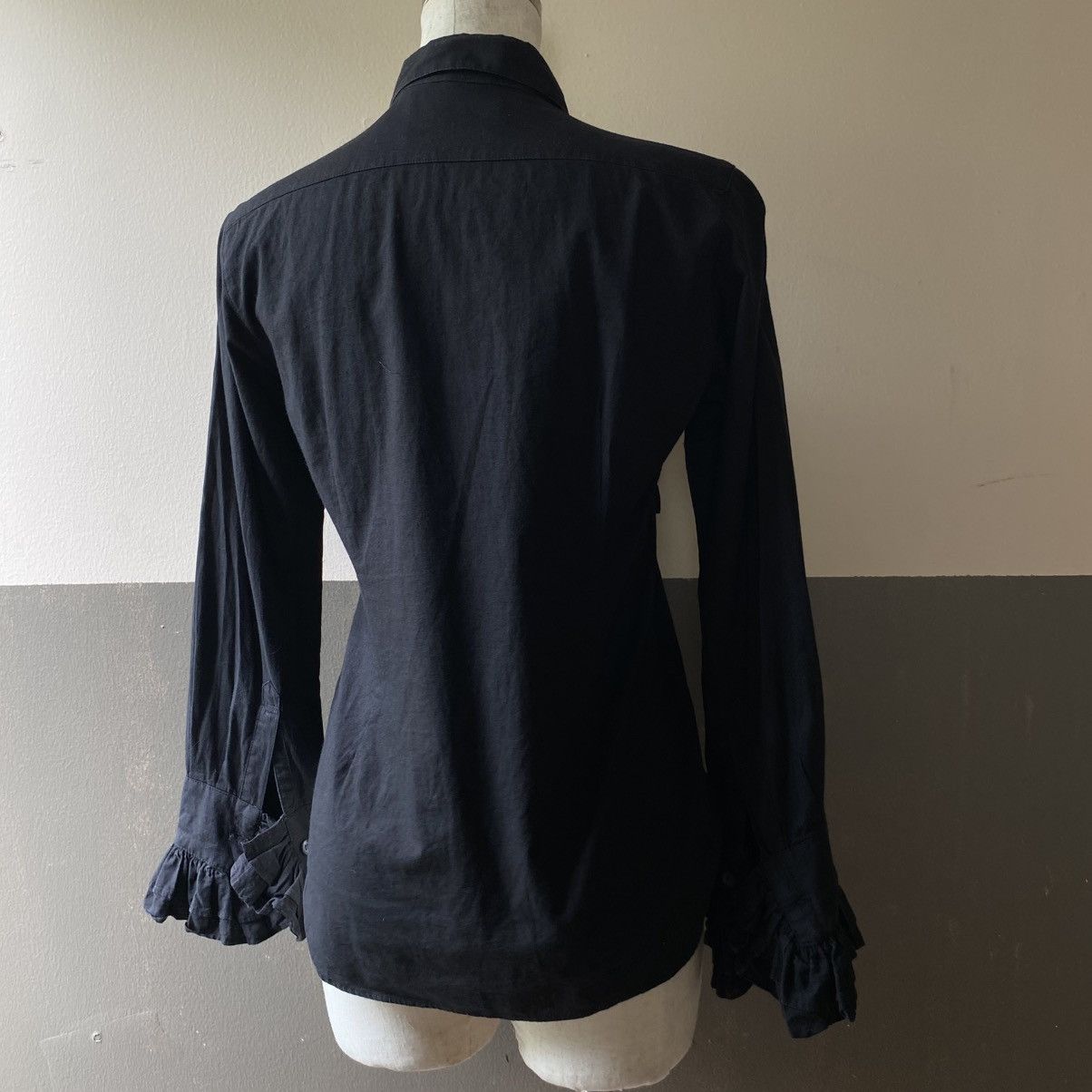 Seditionaries SEXY DYNAMITE Y2K Punk Black Ruffled Long Sleeve Blouse Size S / US 4 / IT 40 - 24 Thumbnail
