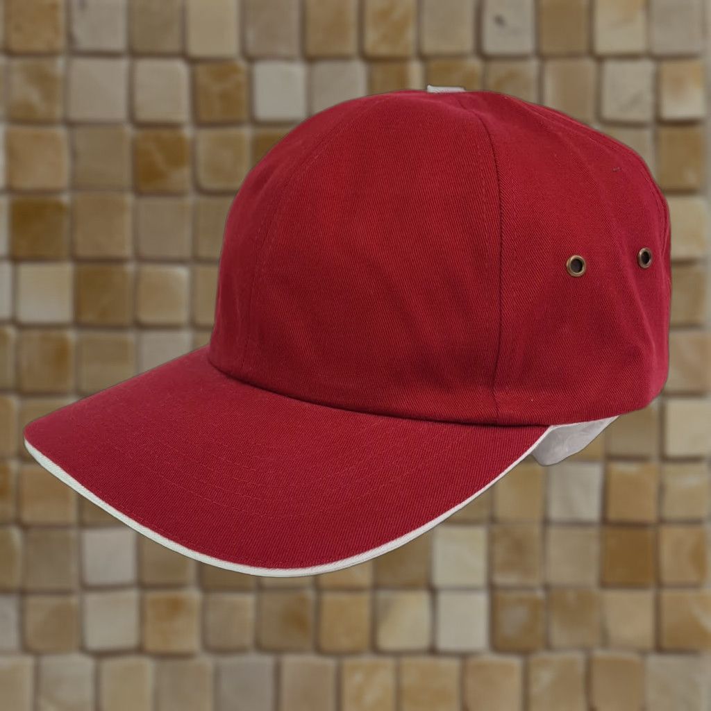 Vintage VINTAGE Red Twill Adjustable Strap Hat Baseball Cap 90s Music Unconstructed Plain Blank Size ONE SIZE - 1 Thumbnail