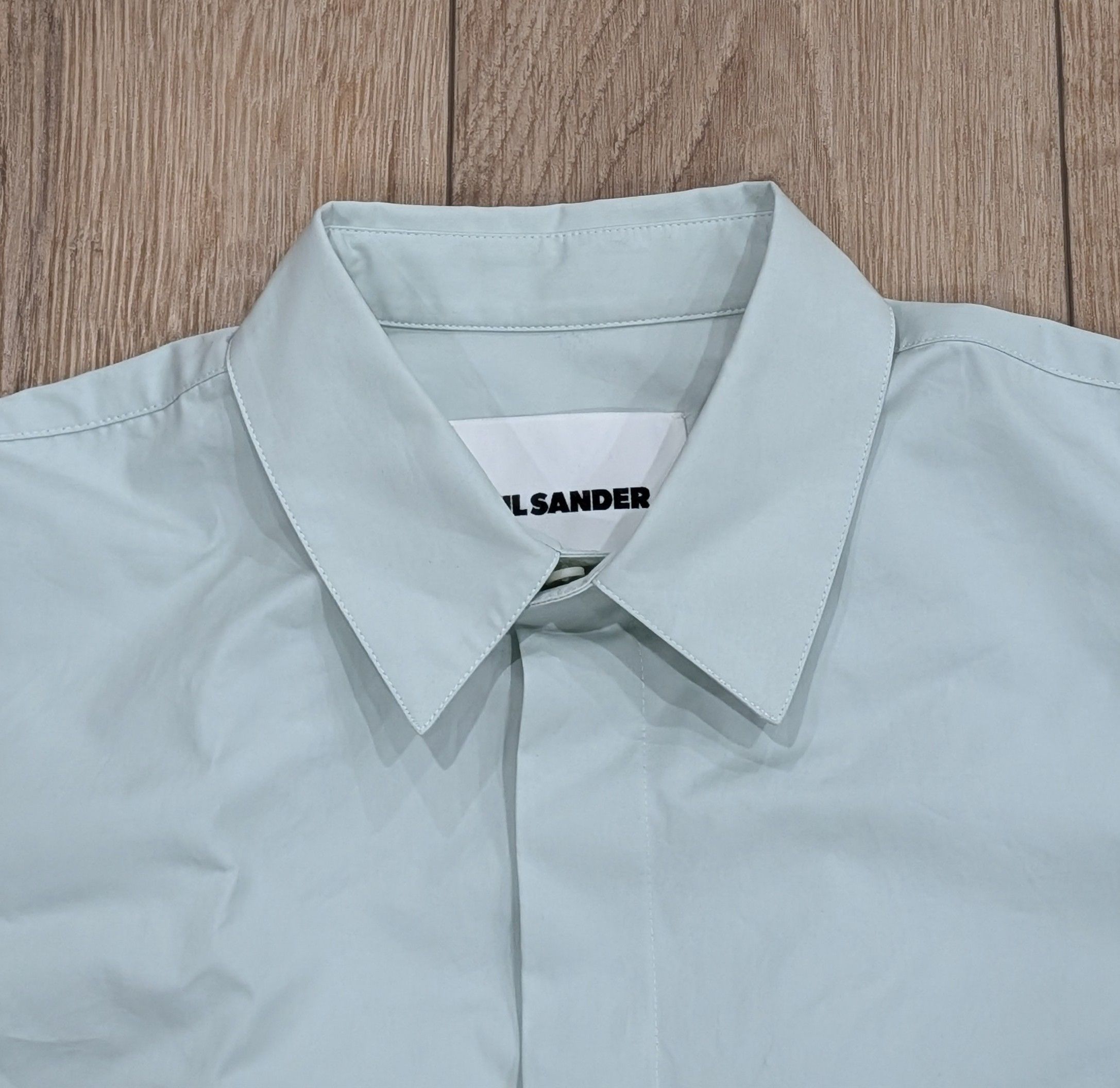 Jil Sander JIL SANDER Cotton Button Up Shirt Powder Blue 42 US 16.5 Size US L / EU 52-54 / 3 - 2 Thumbnail